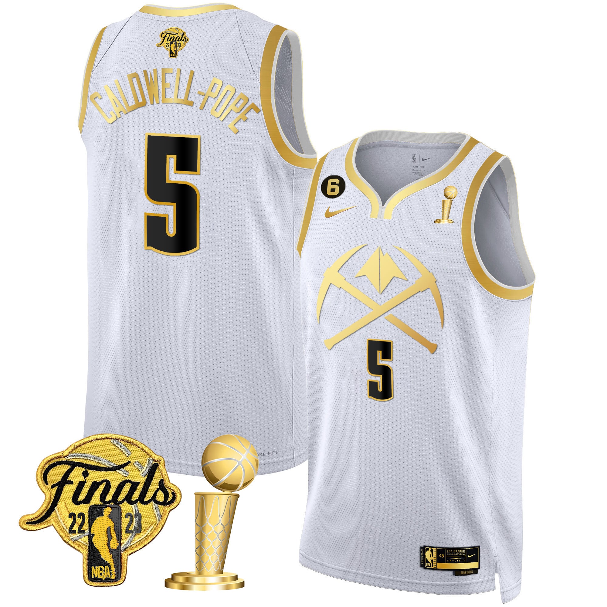 Men's Denver Nuggets 2023 Finals & Champions Patch Gold Special Jersey V2 - All Stitched - Image 14