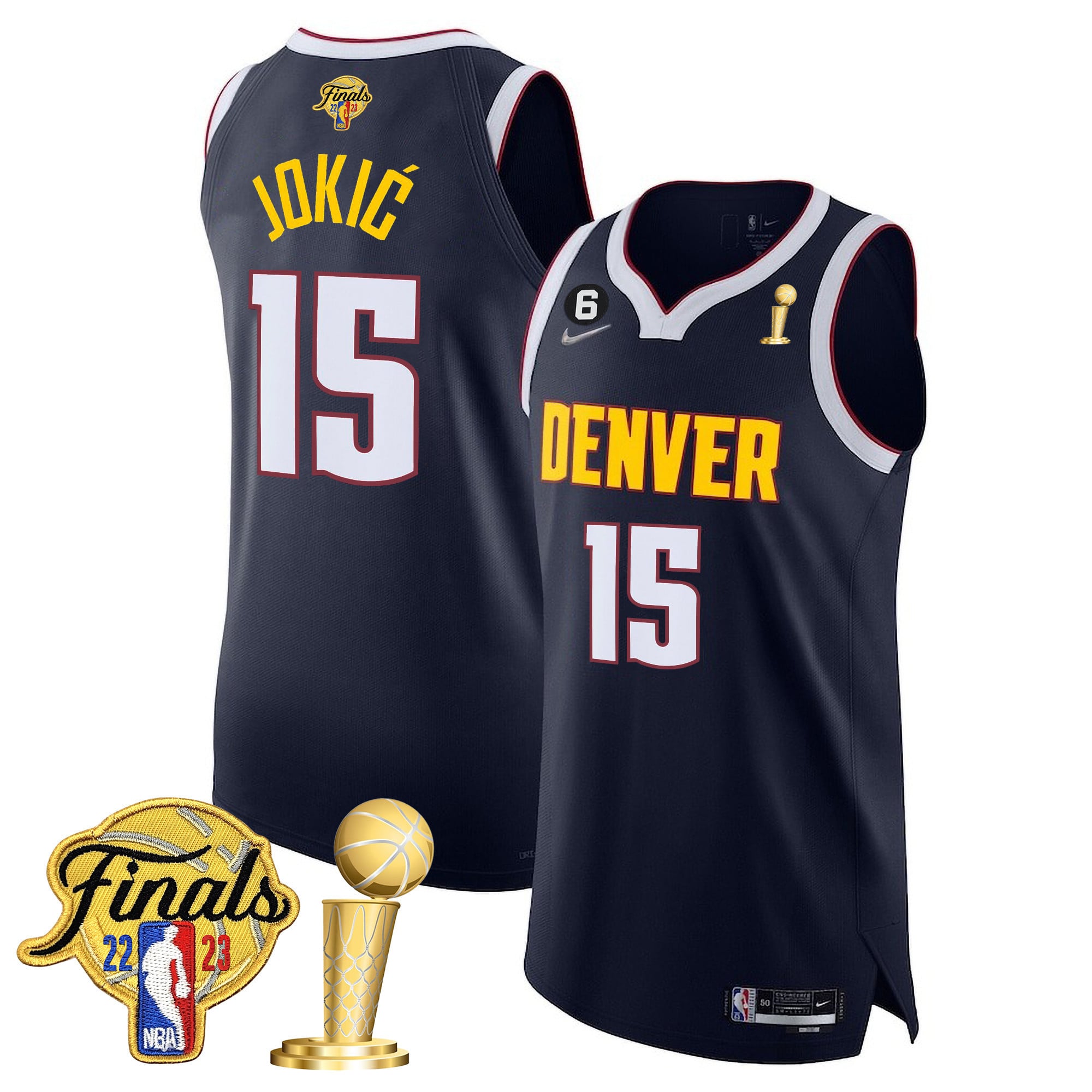 Men's Denver Nuggets 2023 Finals Patch & Champions Collection Jersey V2 - All Stitched - Image 7