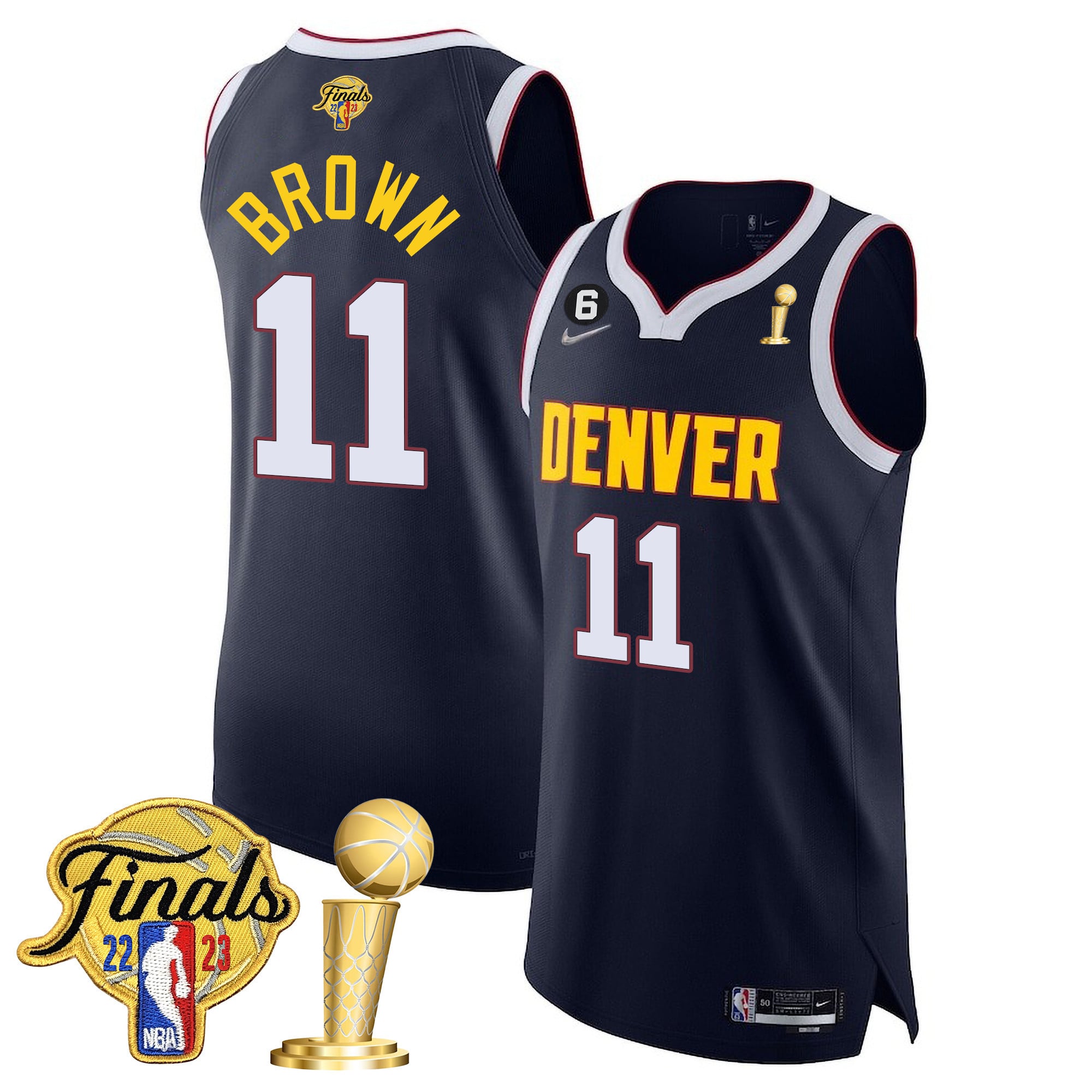 Men's Denver Nuggets 2023 Finals Patch & Champions Collection Jersey V2 - All Stitched - Image 12