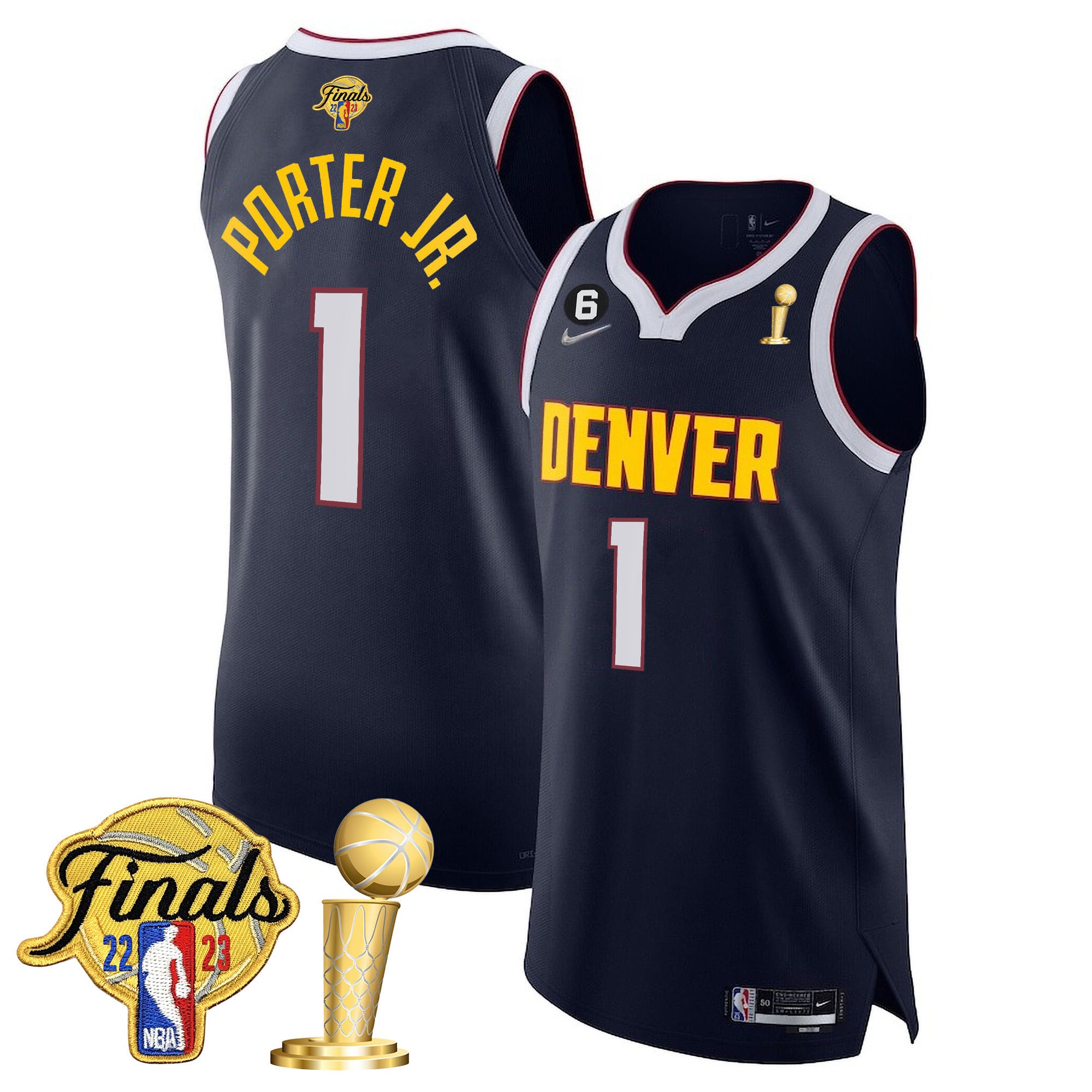 Men's Denver Nuggets 2023 Finals Patch & Champions Collection Jersey V2 - All Stitched - Image 10