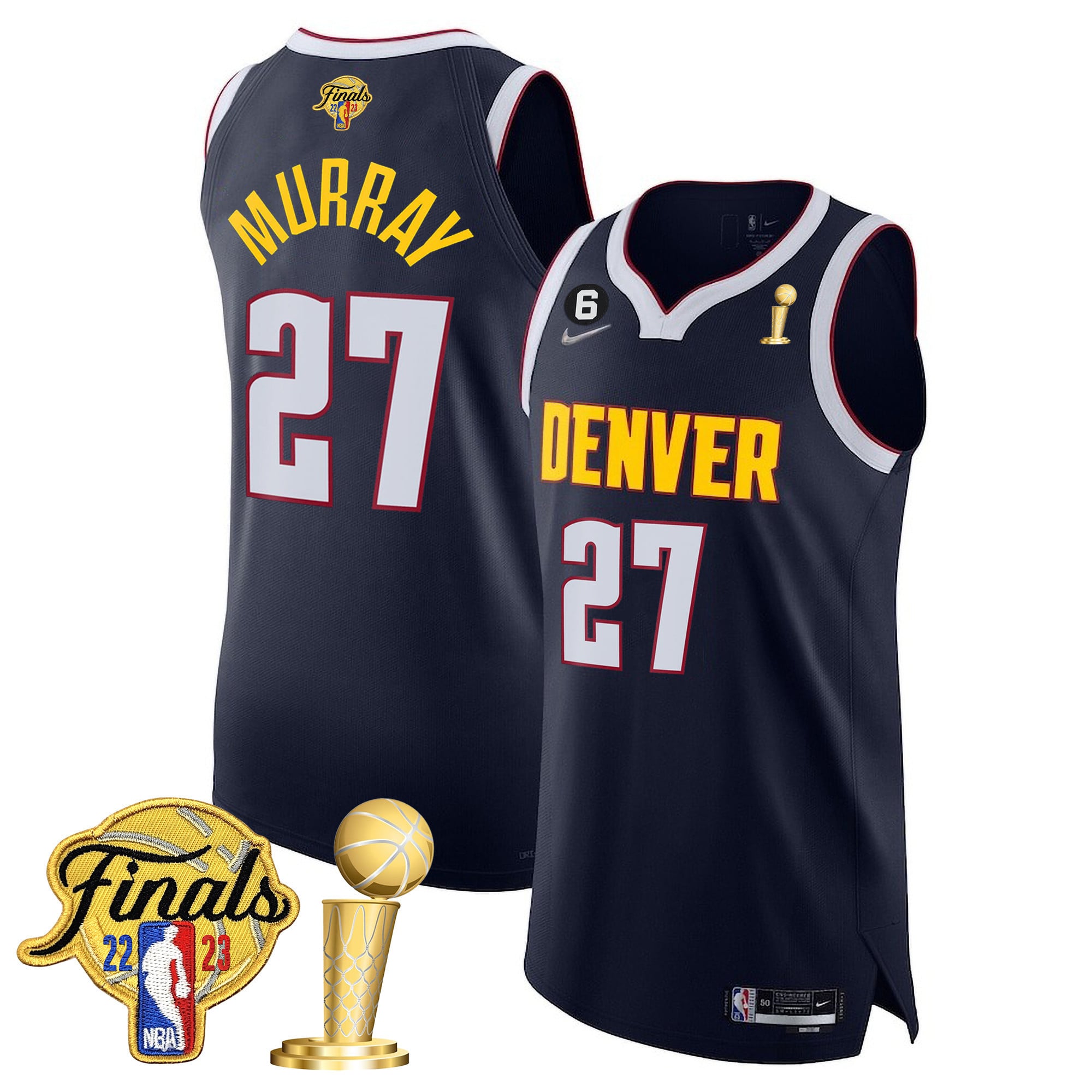 Men's Denver Nuggets 2023 Finals Patch & Champions Collection Jersey V2 - All Stitched - Image 9