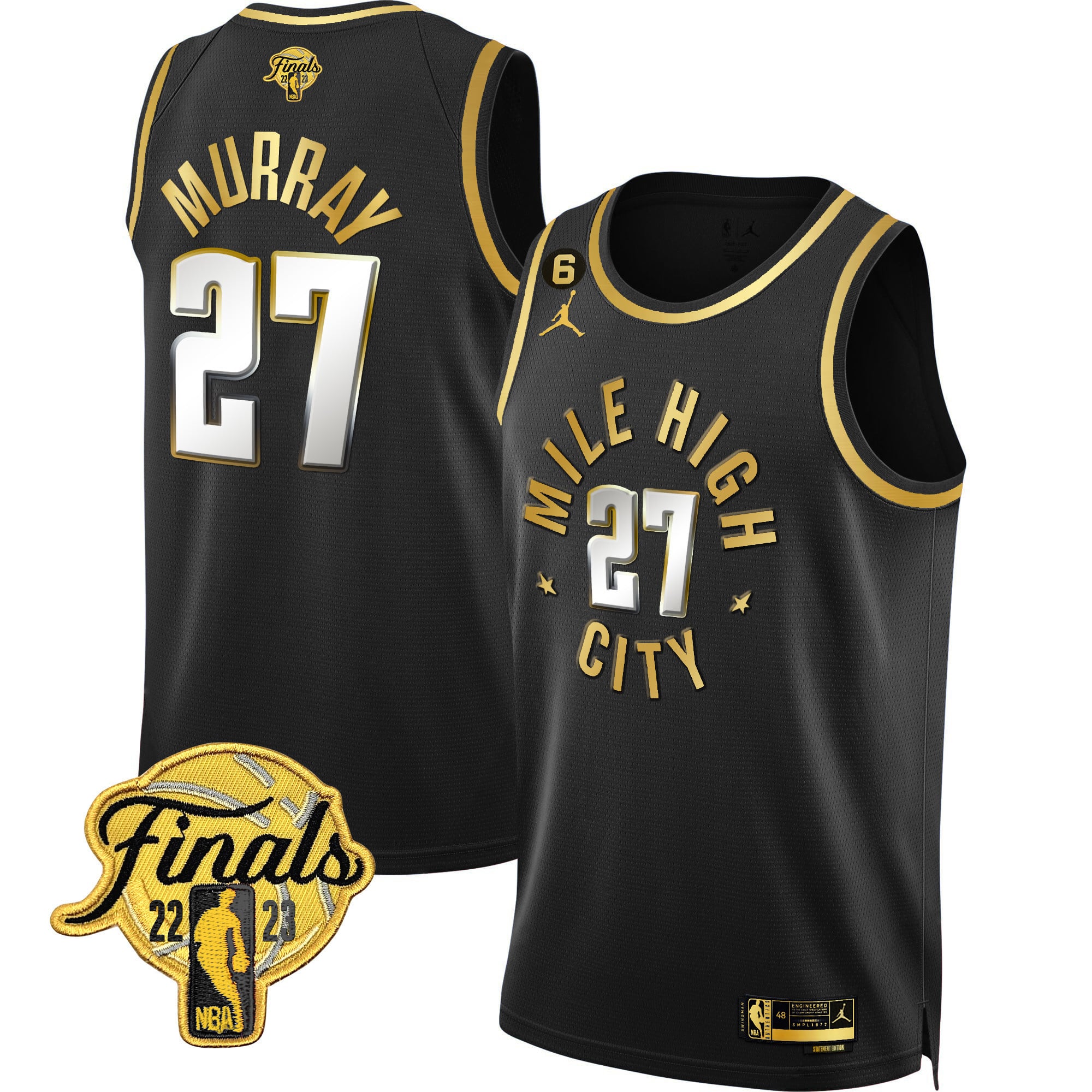 Men's Denver Nuggets 2023 Finals Patch Gold Jersey - All Stitched - Image 3