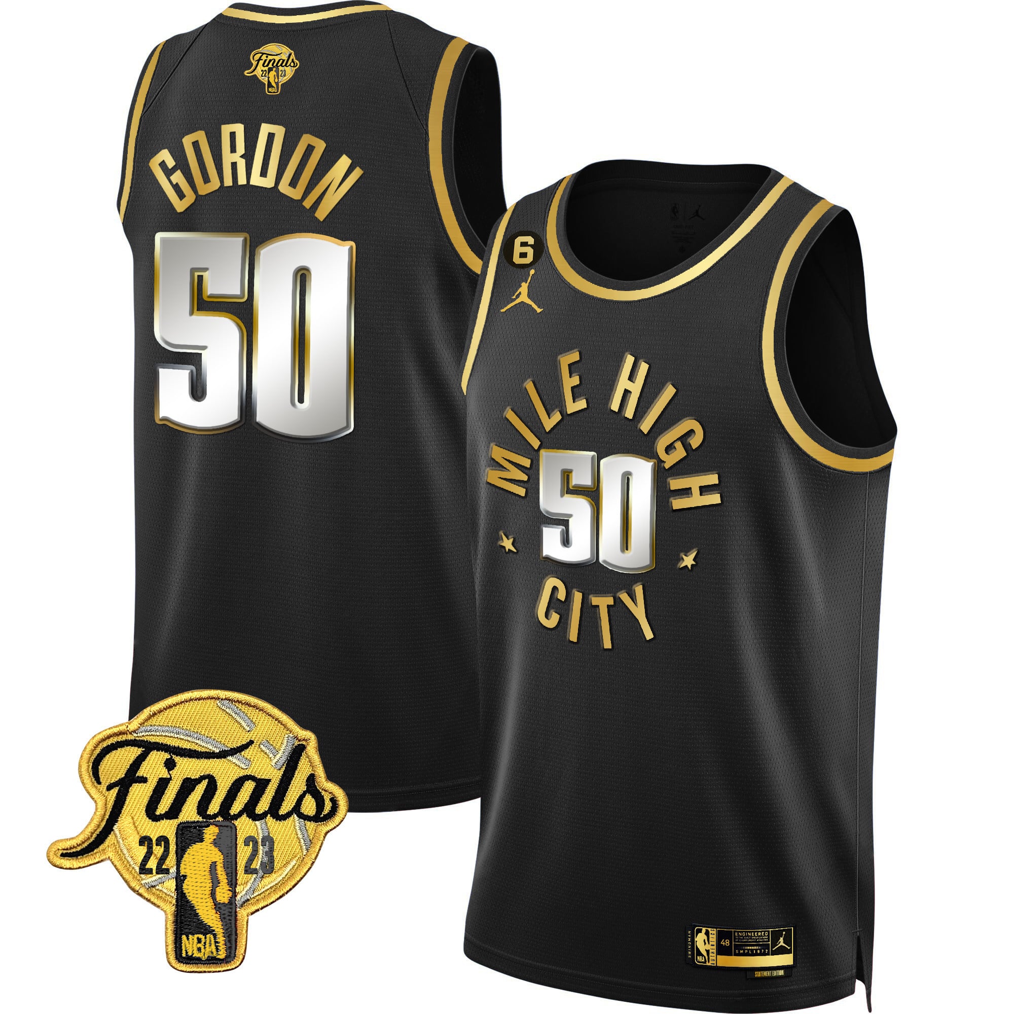 Men's Denver Nuggets 2023 Finals Patch Gold Jersey - All Stitched - Image 5