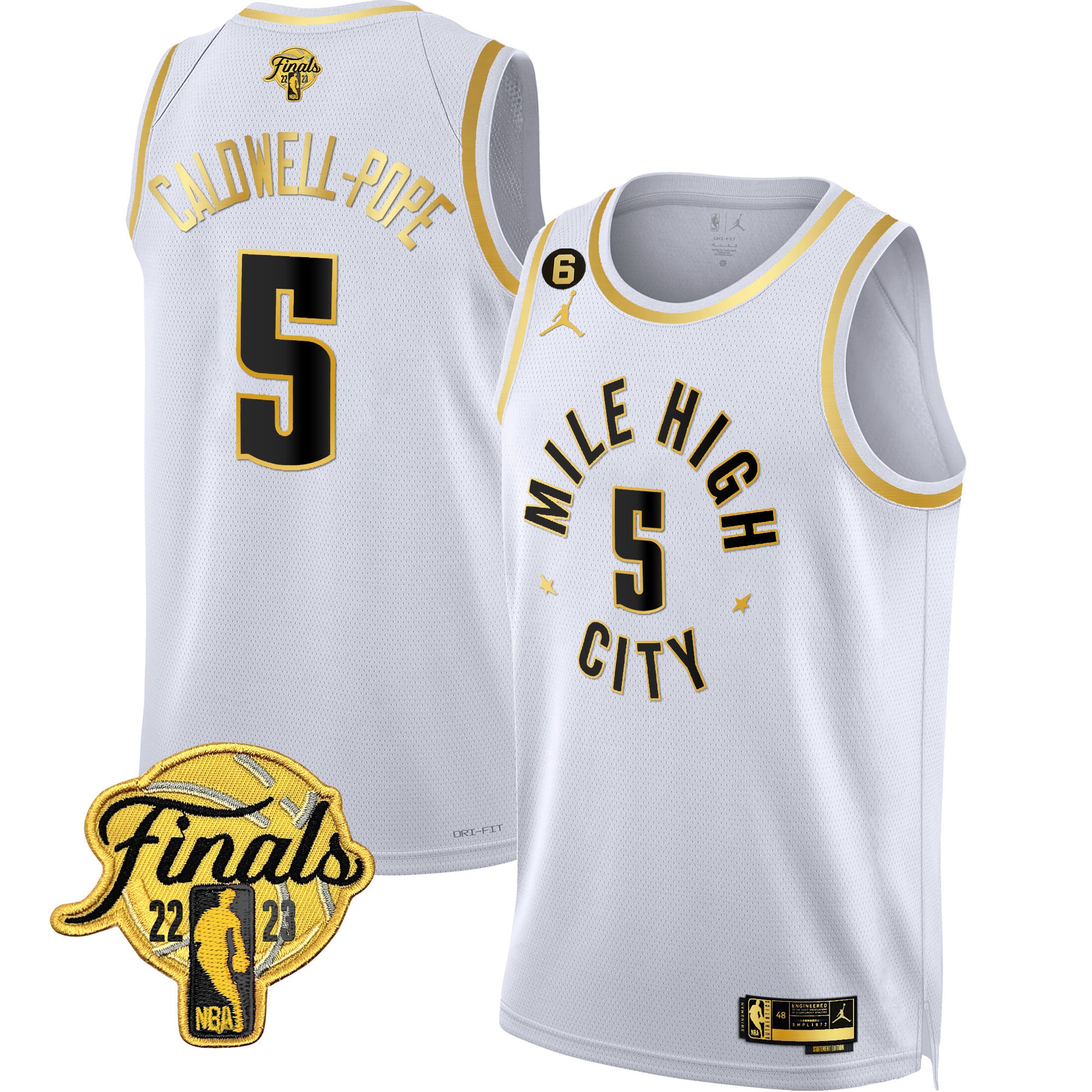Men's Denver Nuggets 2023 Finals Patch Gold Jersey - All Stitched - Image 14