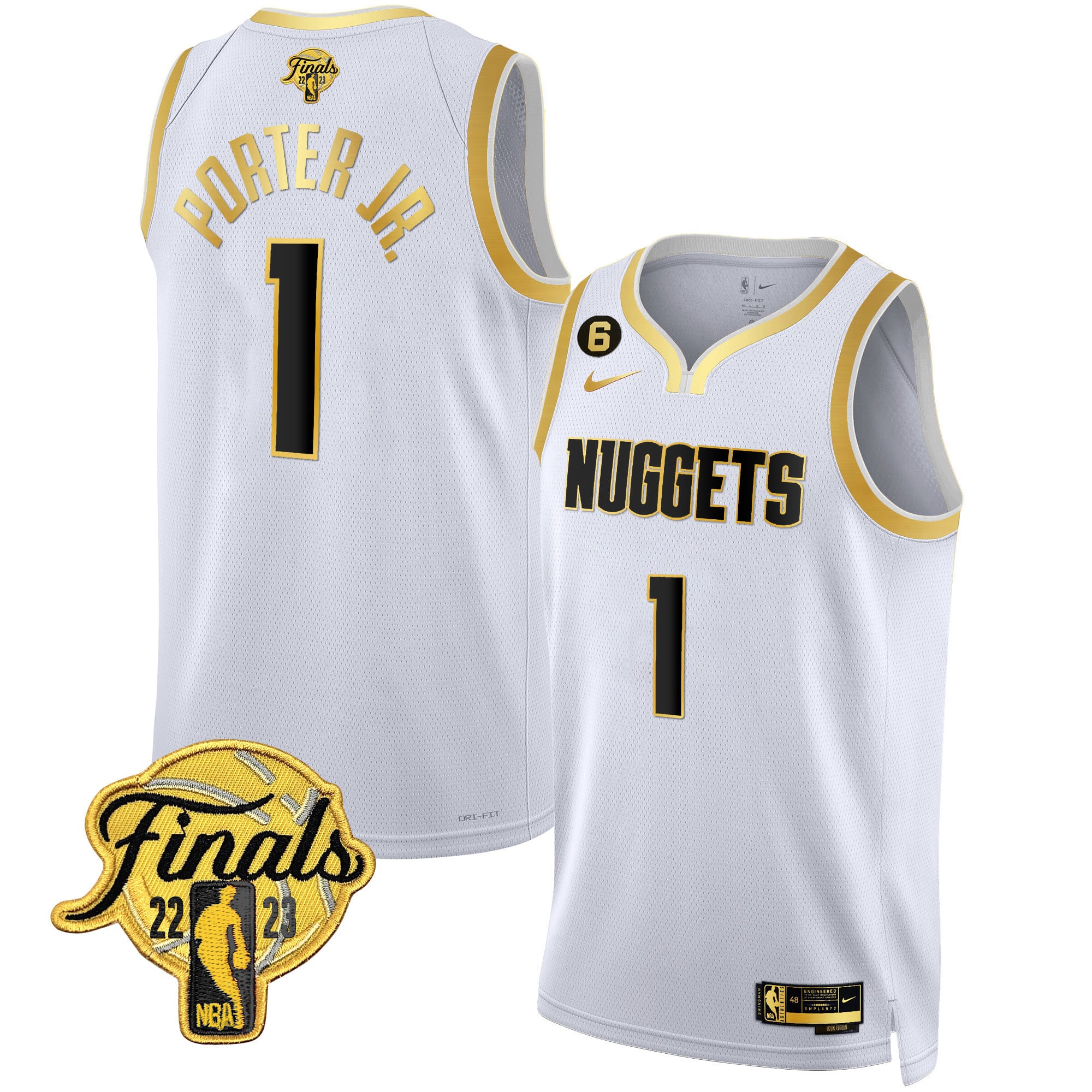 Men's Denver Nuggets 2023 Finals Patch Gold Jersey - All Stitched - Image 40