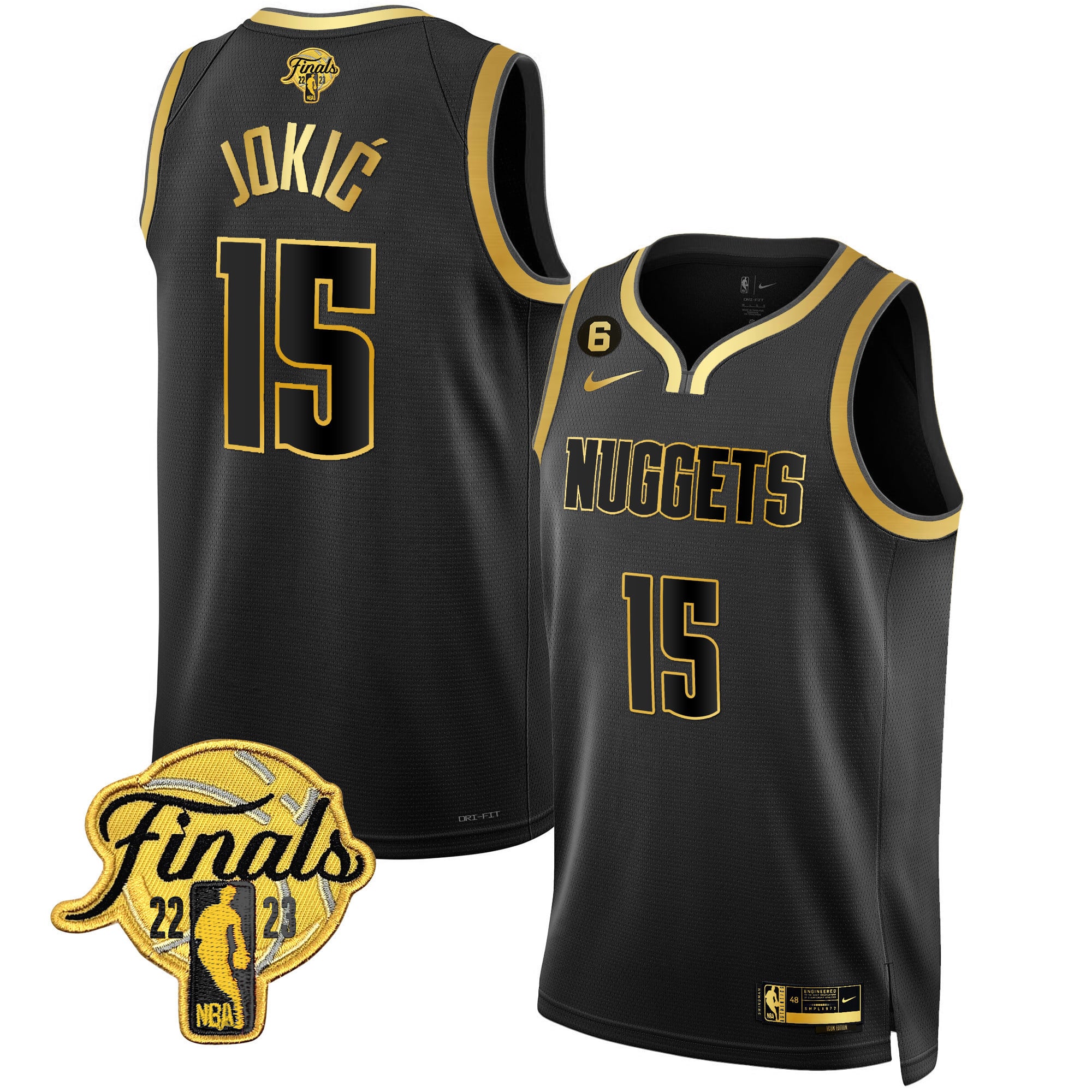 Men's Denver Nuggets 2023 Finals Patch Gold Jersey - All Stitched - Image 31