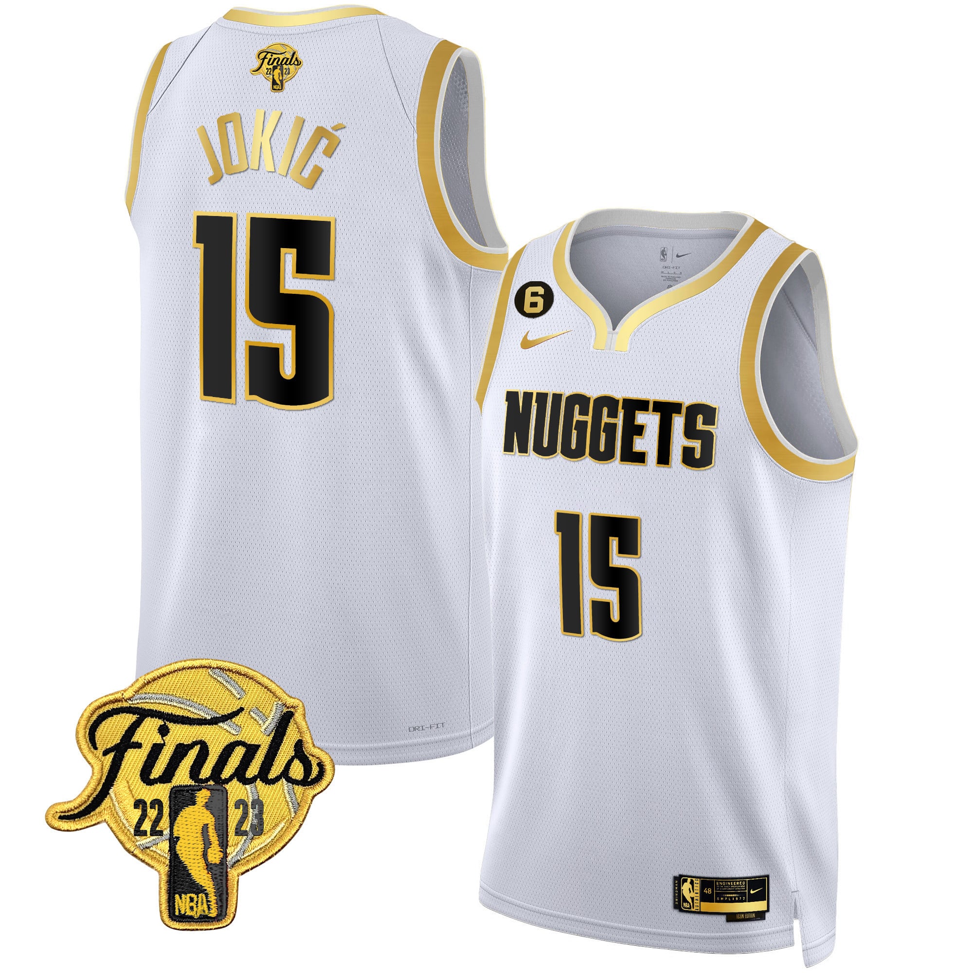 Men's Denver Nuggets 2023 Finals Patch Gold Jersey - All Stitched - Image 37