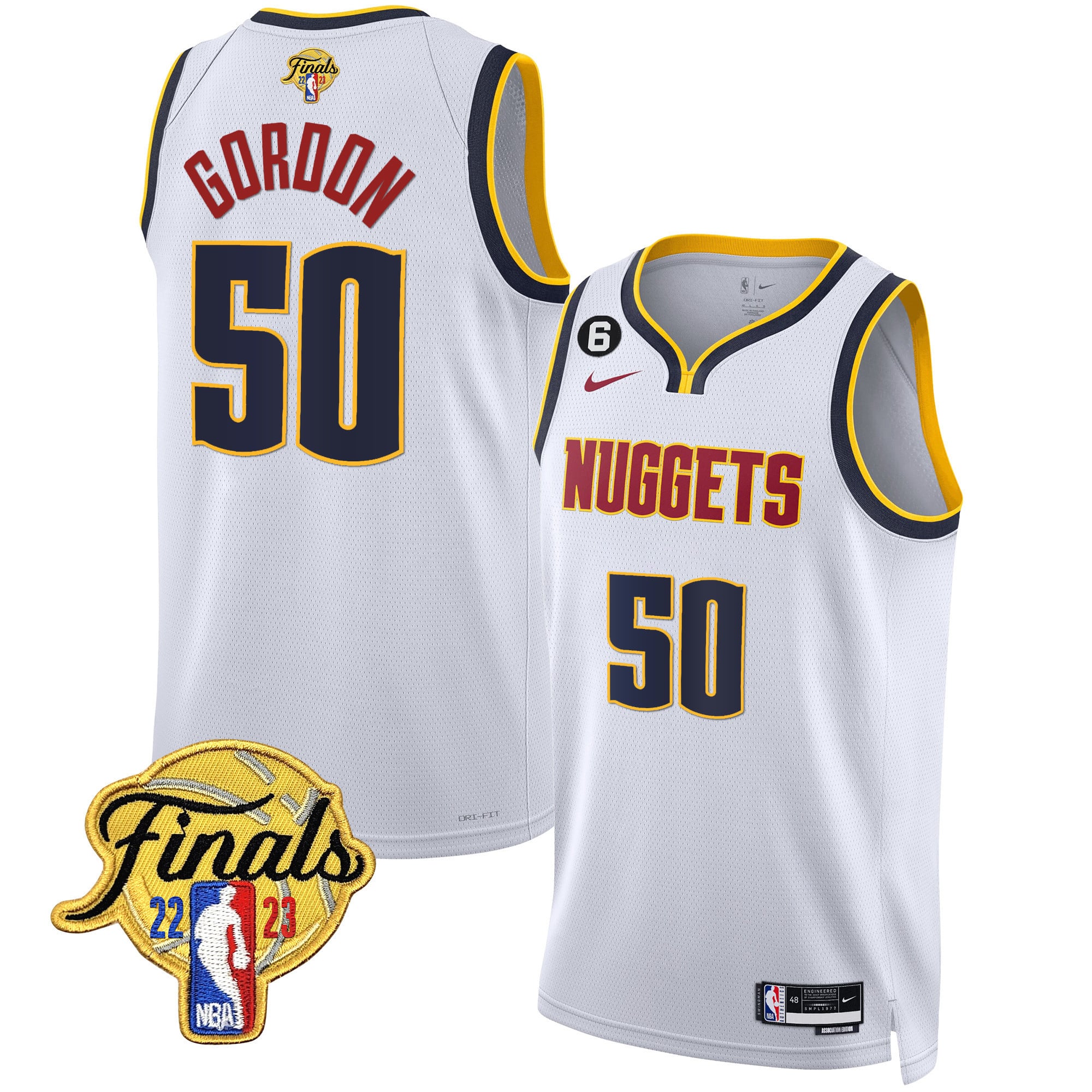 Men's Denver Nuggets 2023 Finals Patch Gold Jersey - All Stitched - Image 23
