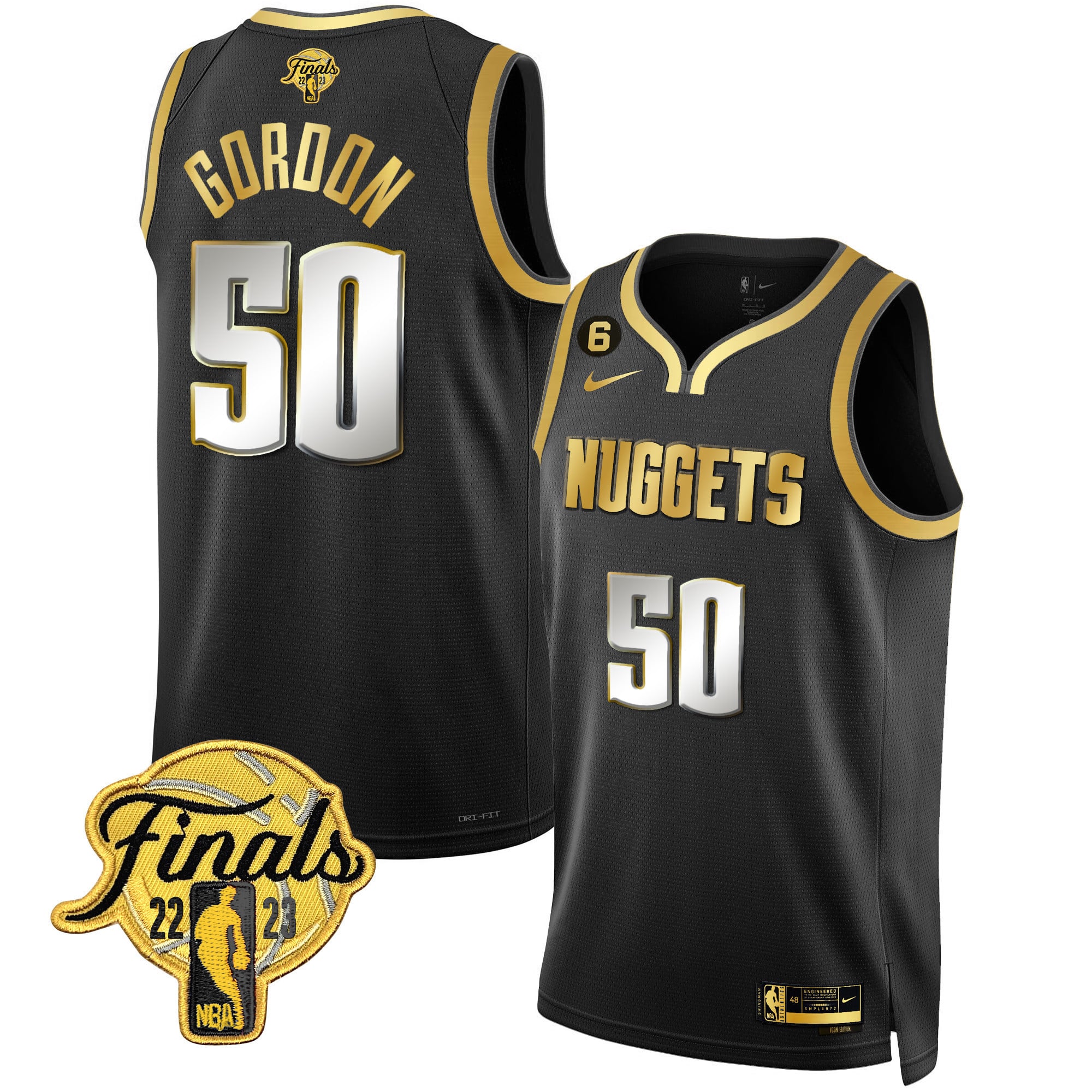 Men's Denver Nuggets 2023 Finals Patch Gold Jersey - All Stitched - Image 29