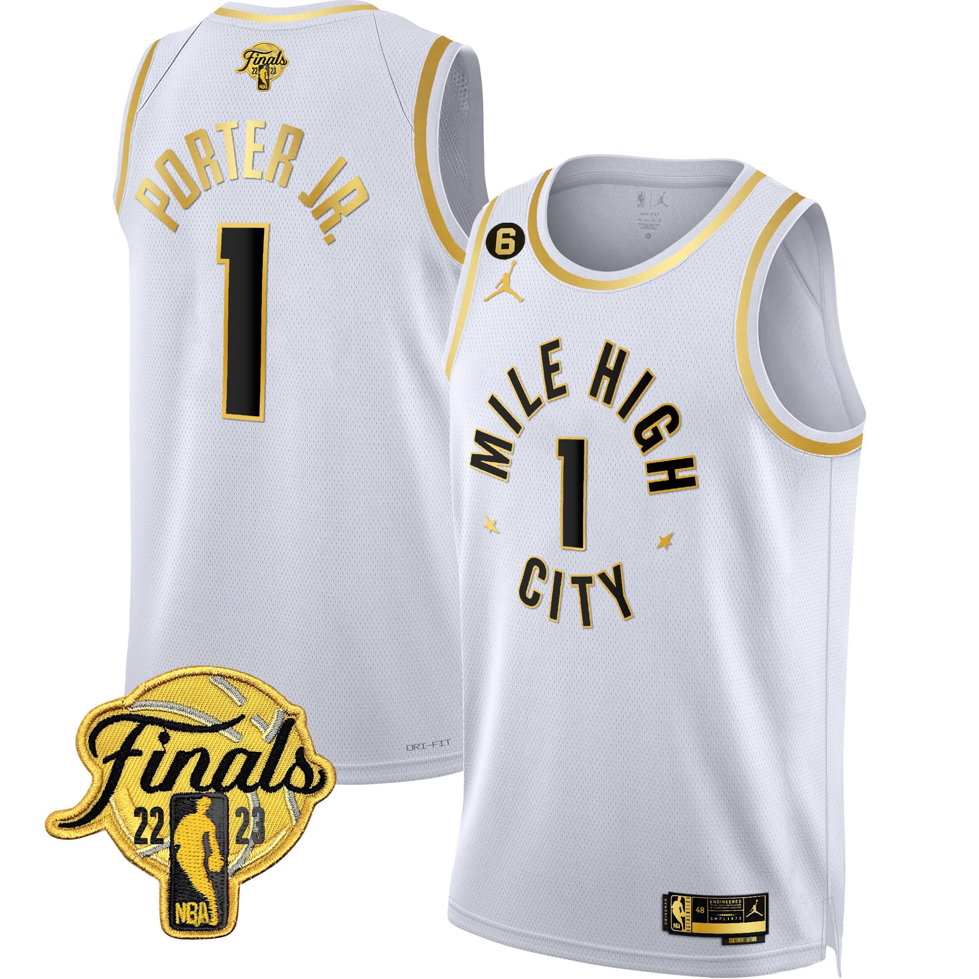 Men's Denver Nuggets 2023 Finals Patch Gold Jersey - All Stitched - Image 16