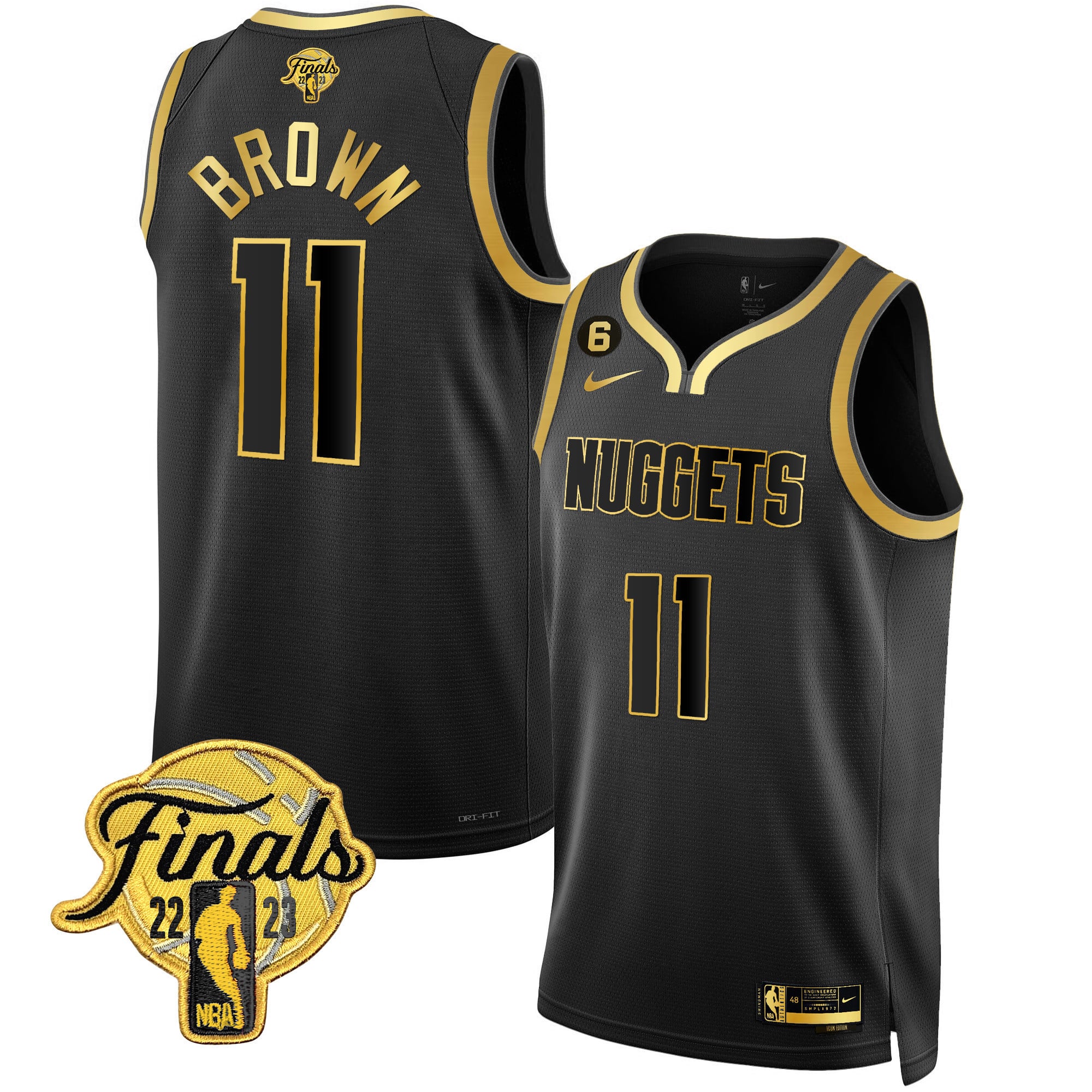 Men's Denver Nuggets 2023 Finals Patch Gold Jersey - All Stitched - Image 36