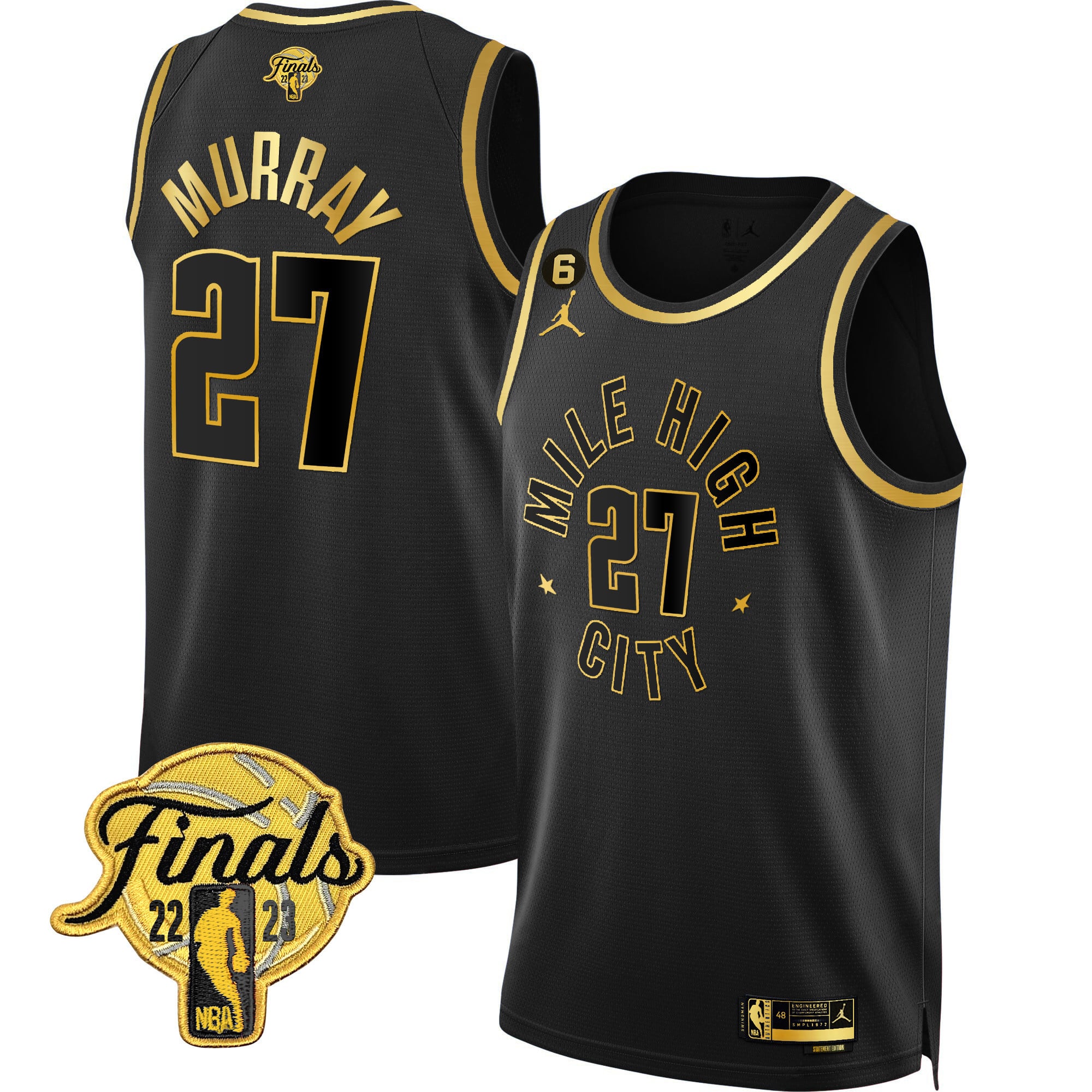 Men's Denver Nuggets 2023 Finals Patch Gold Jersey - All Stitched - Image 9