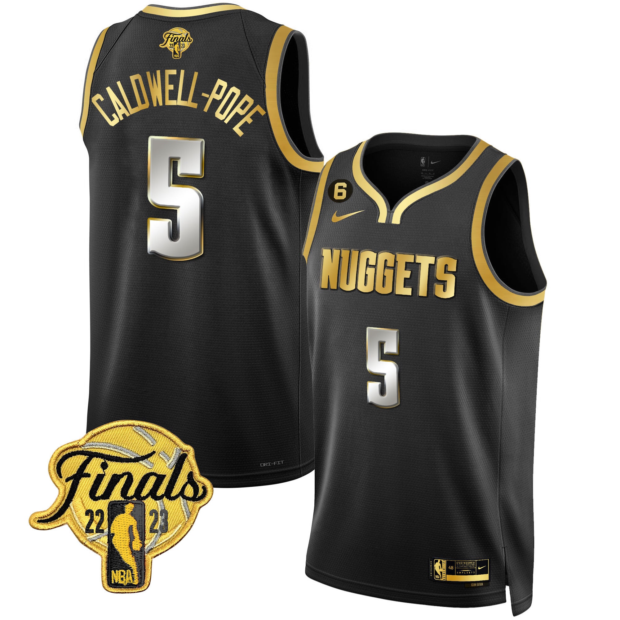 Men's Denver Nuggets 2023 Finals Patch Gold Jersey - All Stitched - Image 26