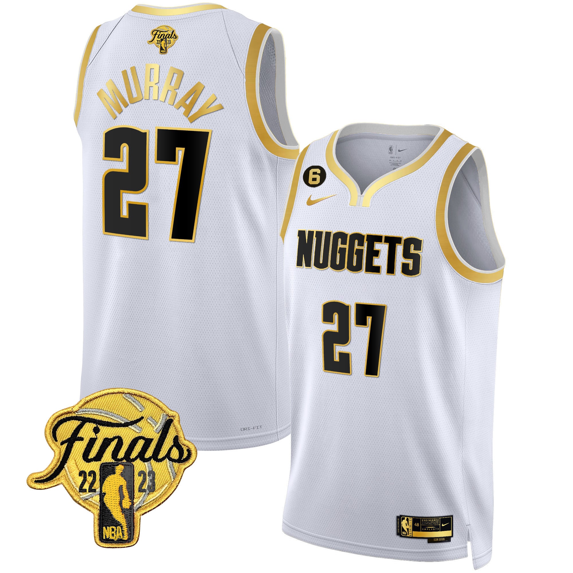 Men's Denver Nuggets 2023 Finals Patch Gold Jersey - All Stitched - Image 39