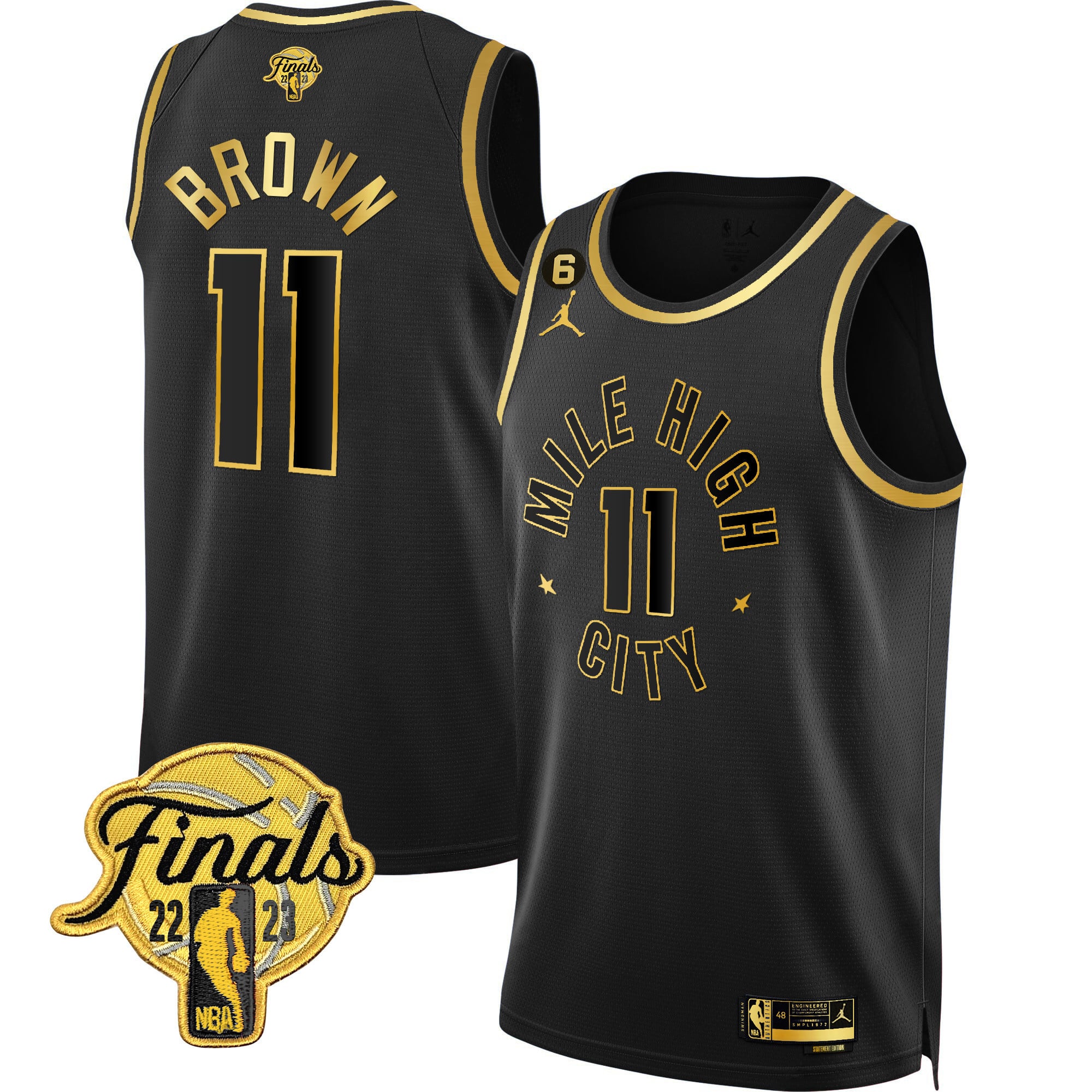 Men's Denver Nuggets 2023 Finals Patch Gold Jersey - All Stitched - Image 12