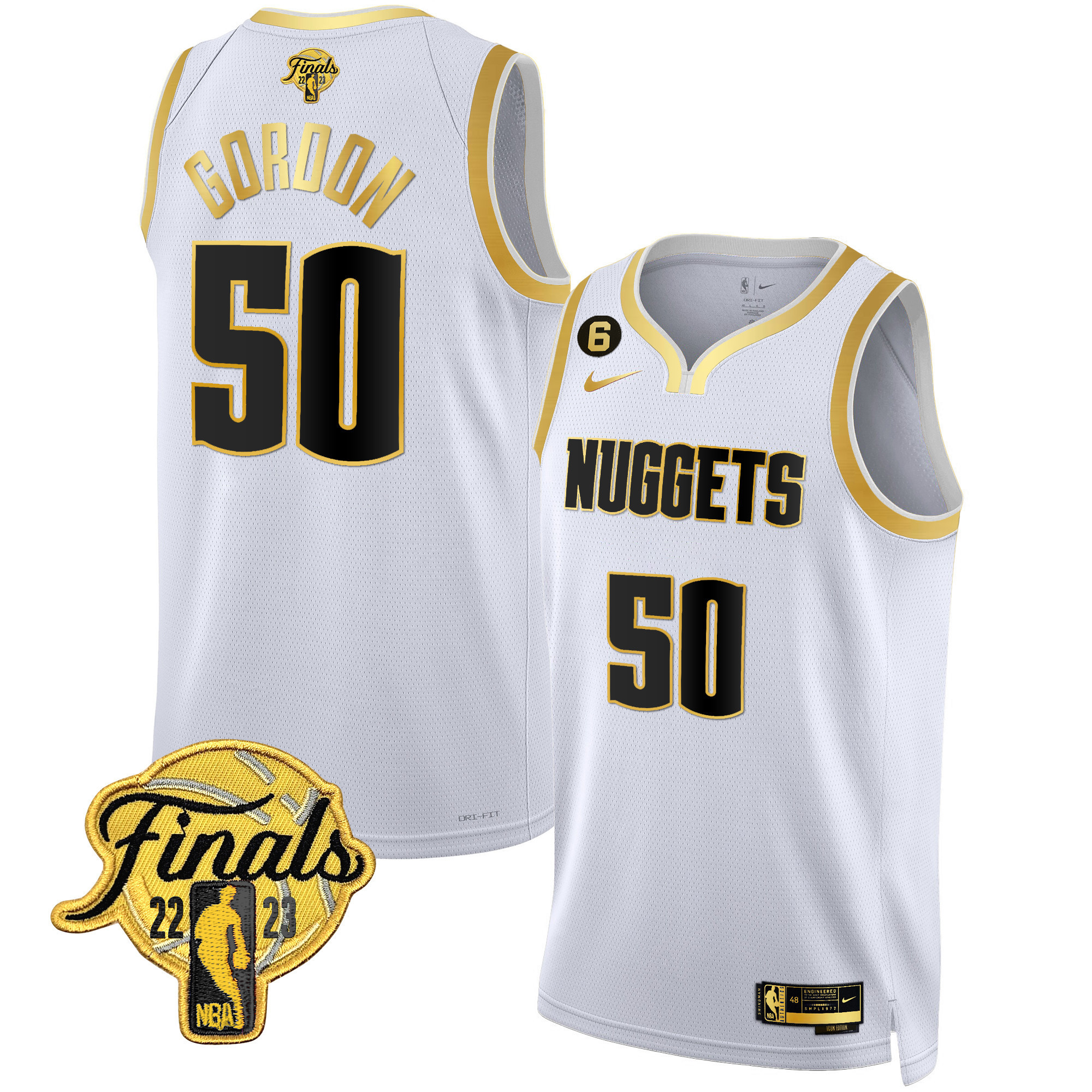 Men's Denver Nuggets 2023 Finals Patch Gold Jersey - All Stitched - Image 41