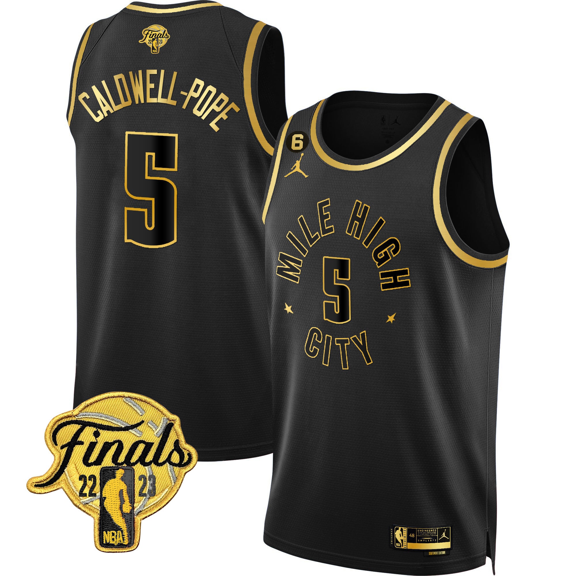 Men's Denver Nuggets 2023 Finals Patch Gold Jersey - All Stitched - Image 8