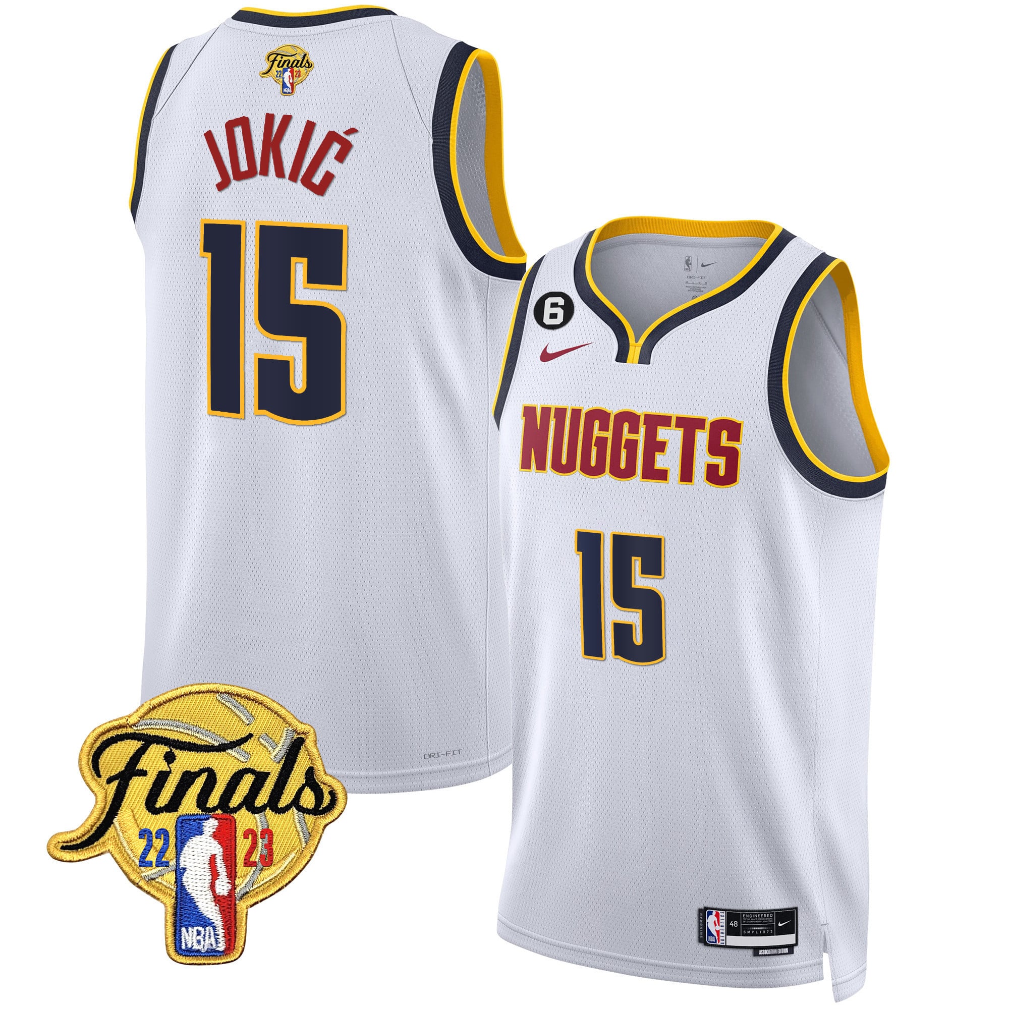 Men's Denver Nuggets 2023 Finals Patch Gold Jersey - All Stitched - Image 19