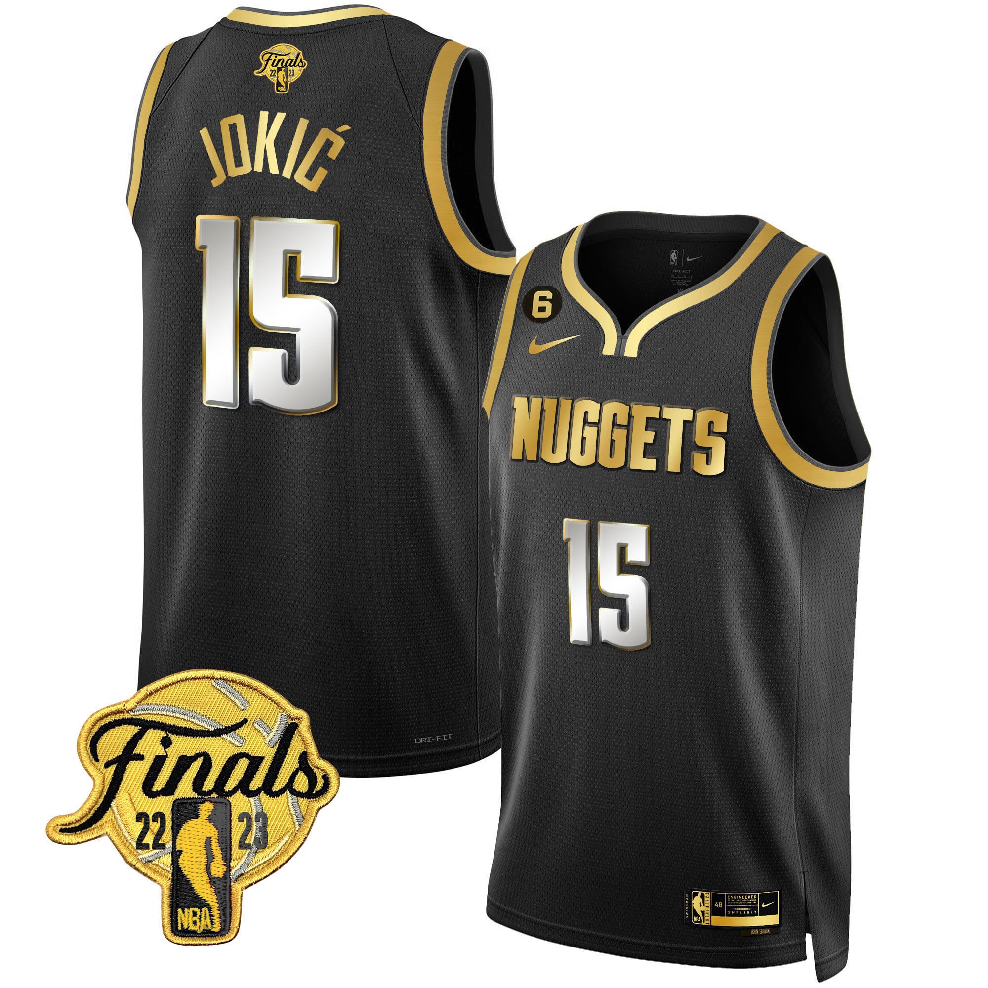 Men's Denver Nuggets 2023 Finals Patch Gold Jersey - All Stitched - Image 25
