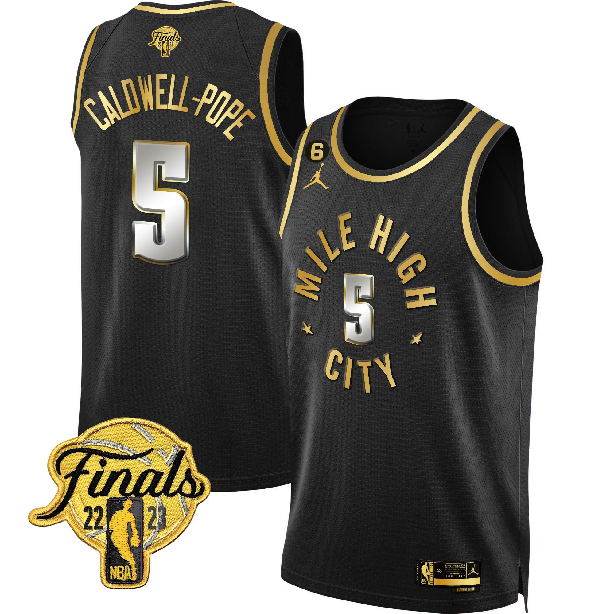 Men's Denver Nuggets 2023 Finals Patch Gold Jersey - All Stitched - Image 2