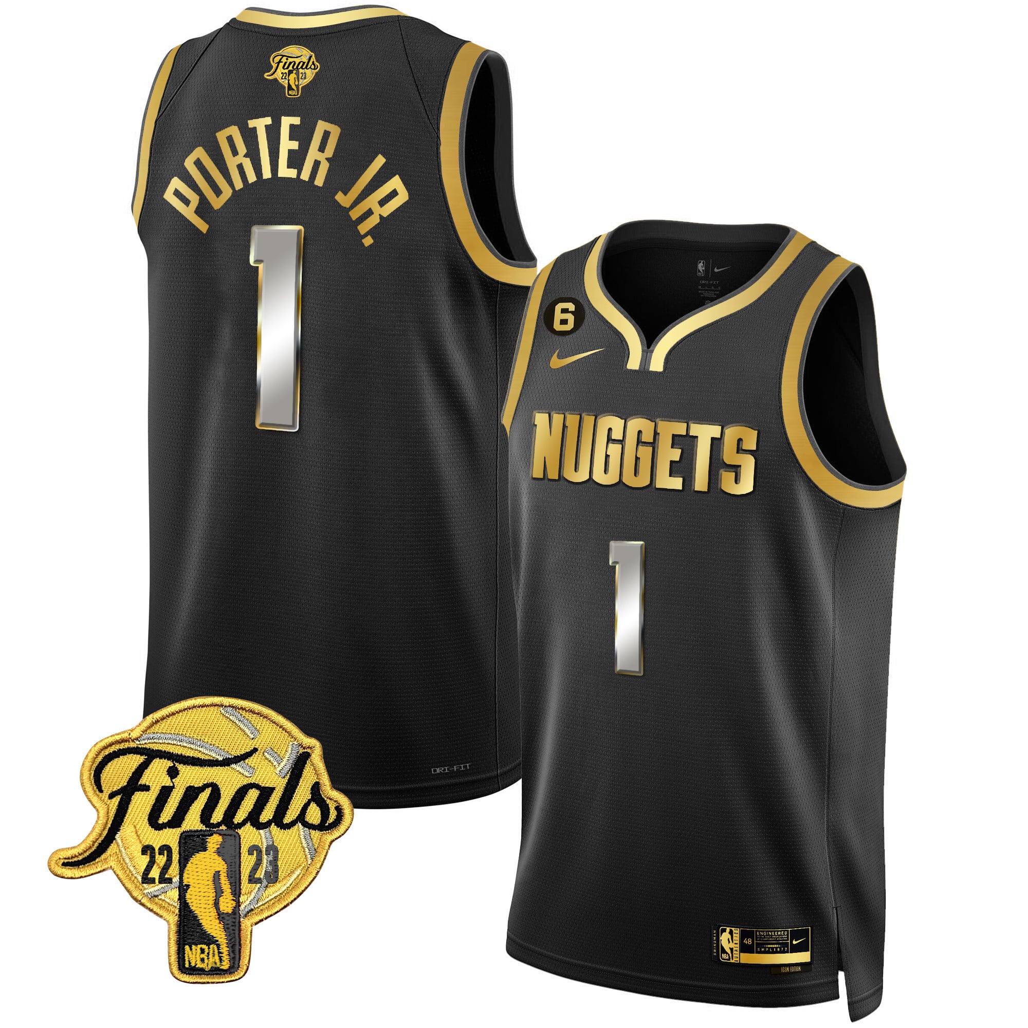 Men's Denver Nuggets 2023 Finals Patch Gold Jersey - All Stitched - Image 28