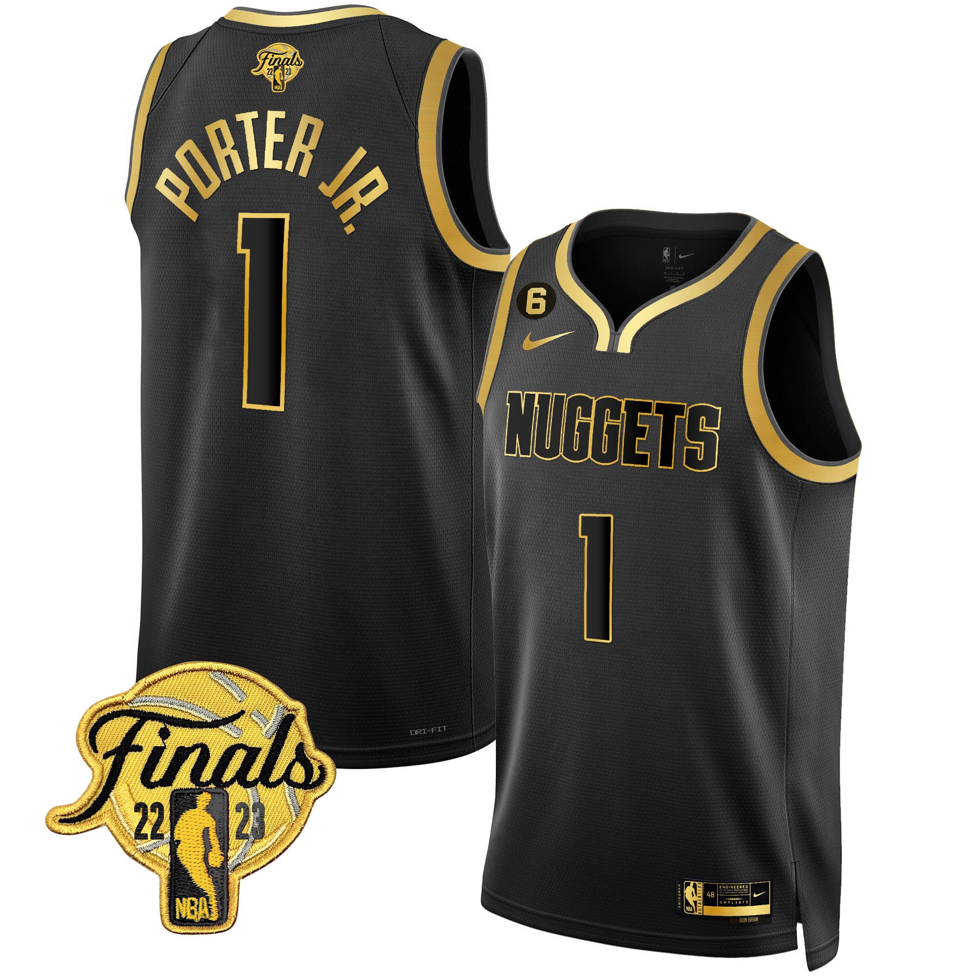 Men's Denver Nuggets 2023 Finals Patch Gold Jersey - All Stitched - Image 34