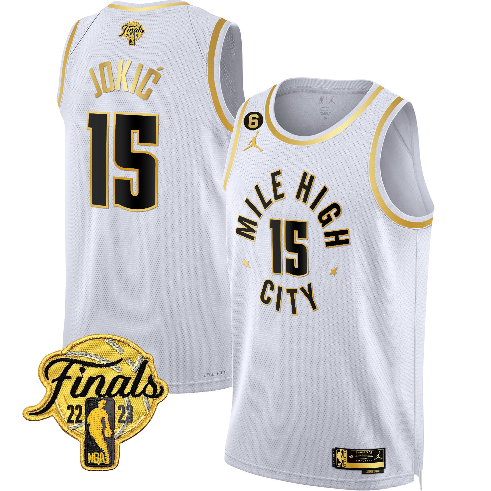 Men's Denver Nuggets 2023 Finals Patch Gold Jersey - All Stitched - Image 13