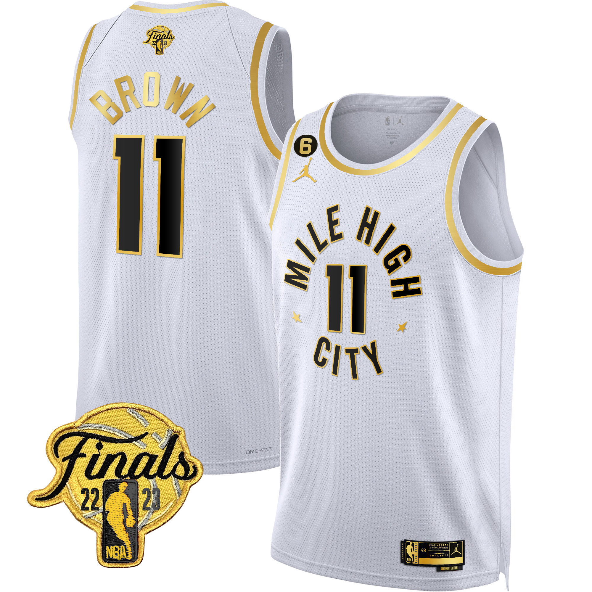 Men's Denver Nuggets 2023 Finals Patch Gold Jersey - All Stitched - Image 18