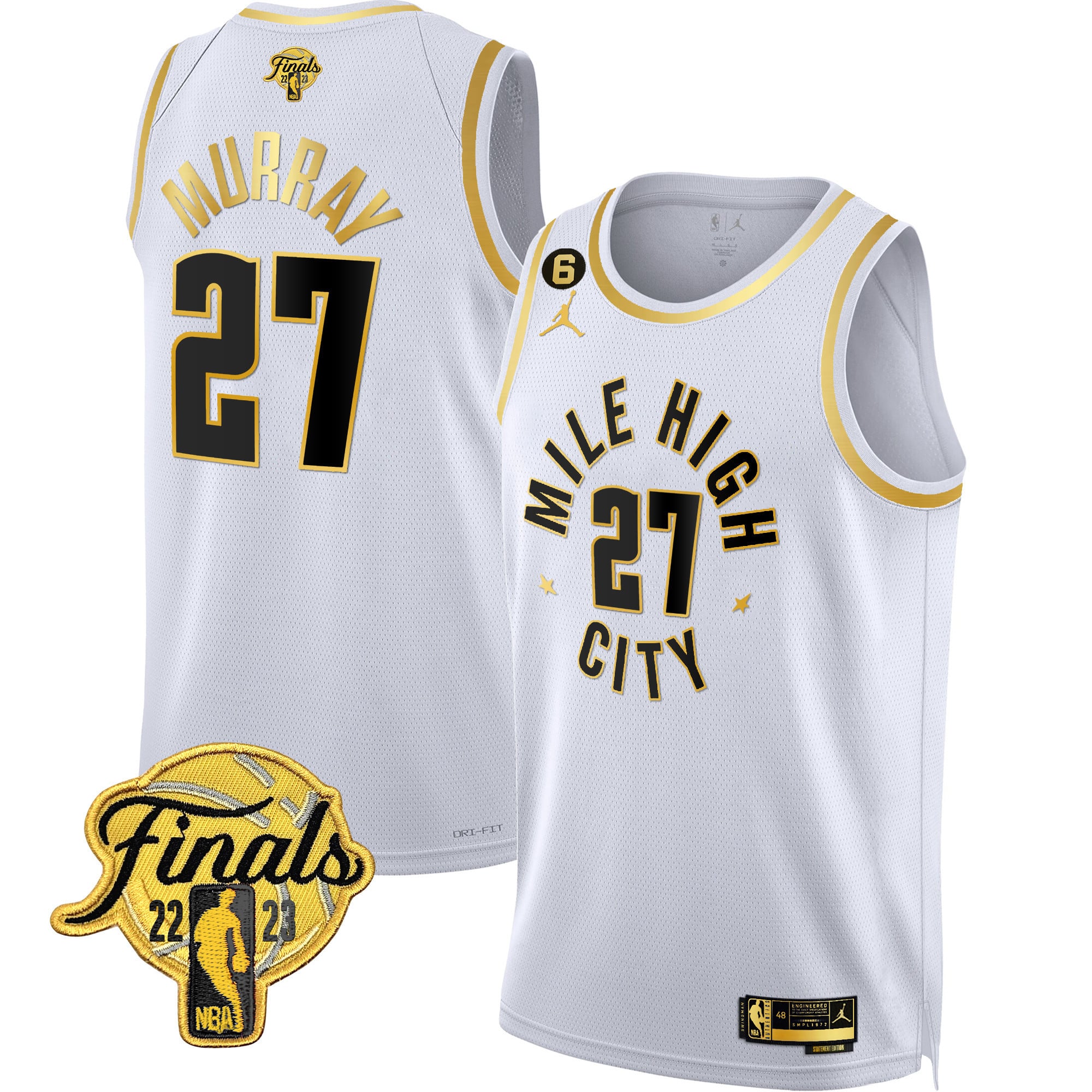 Men's Denver Nuggets 2023 Finals Patch Gold Jersey - All Stitched - Image 15