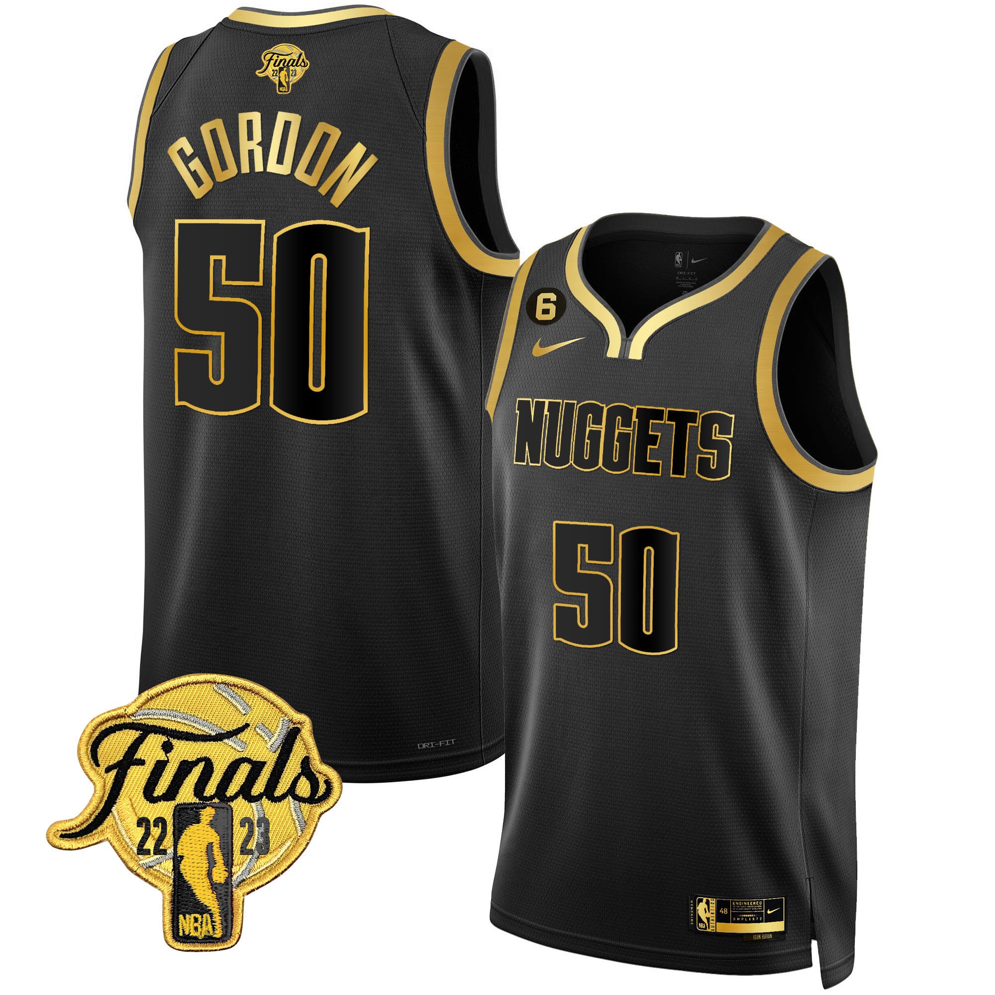 Men's Denver Nuggets 2023 Finals Patch Gold Jersey - All Stitched - Image 35