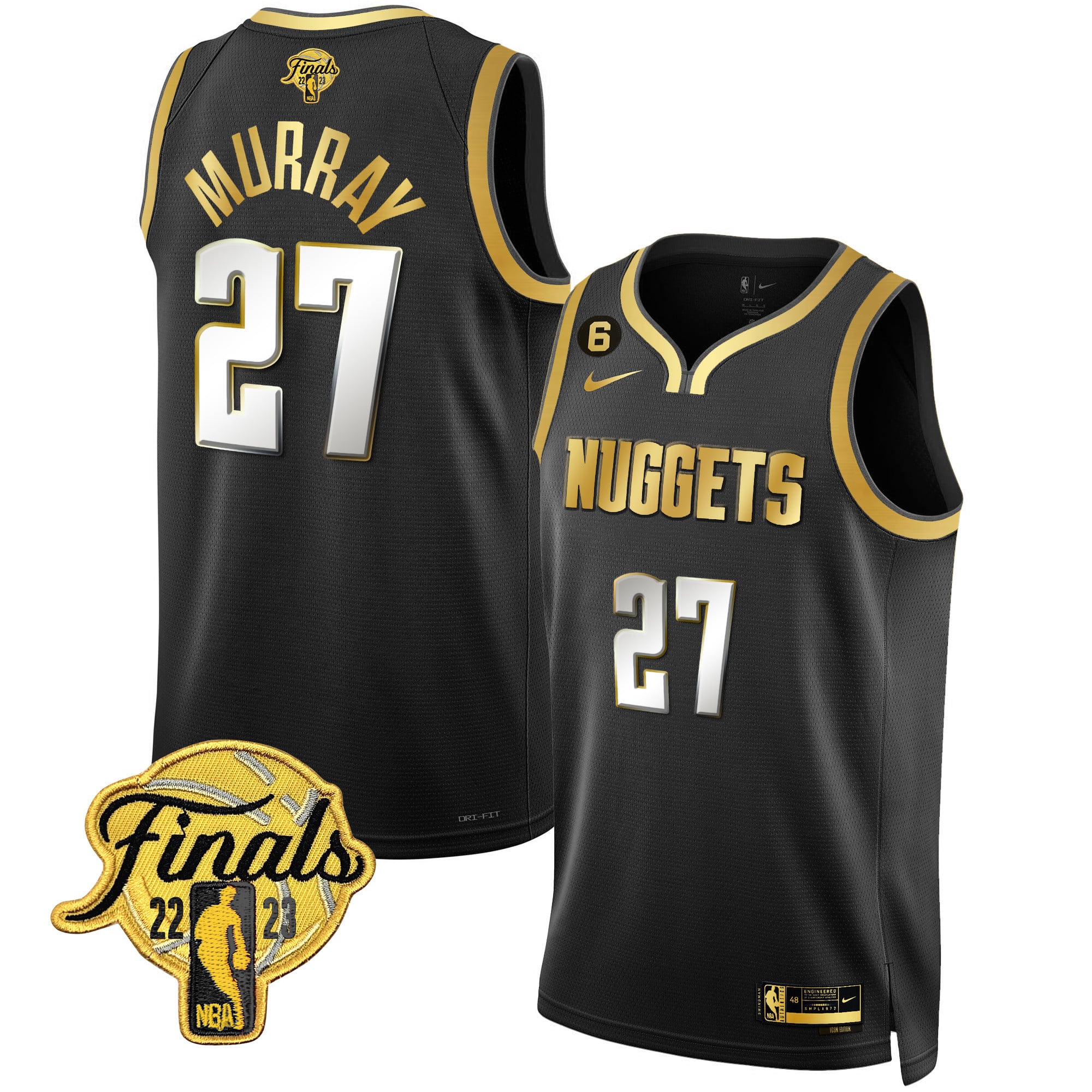 Men's Denver Nuggets 2023 Finals Patch Gold Jersey - All Stitched - Image 27