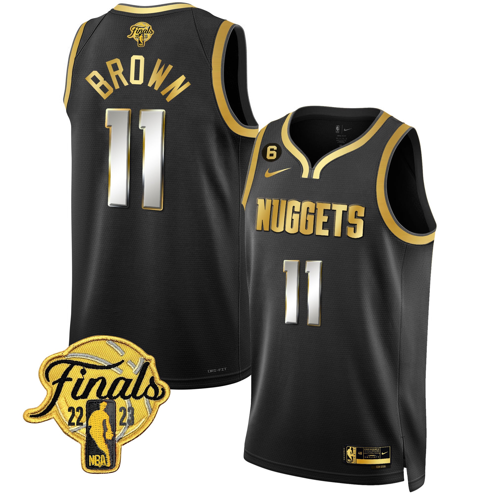 Men's Denver Nuggets 2023 Finals Patch Gold Jersey - All Stitched - Image 30