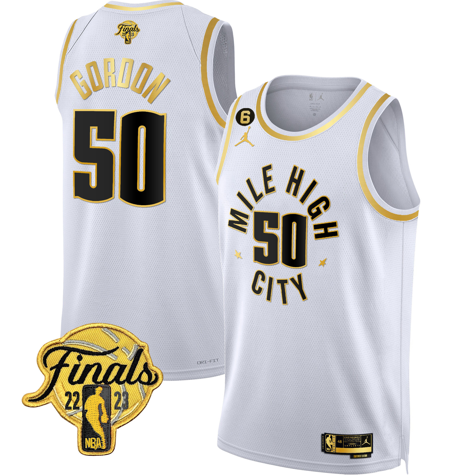 Men's Denver Nuggets 2023 Finals Patch Gold Jersey - All Stitched - Image 17