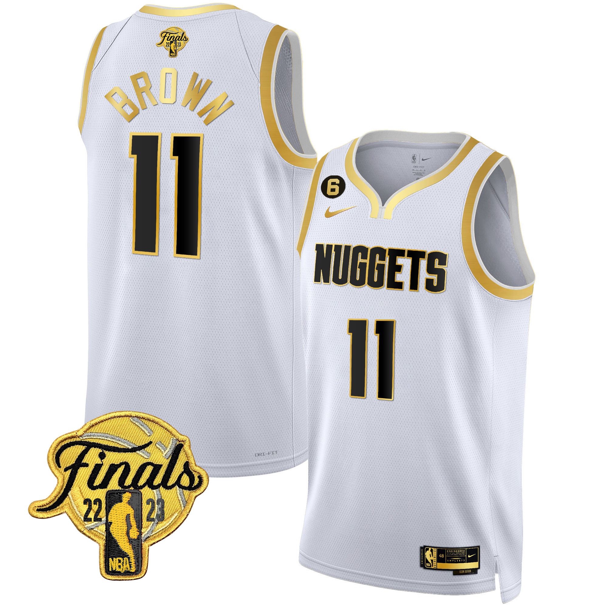 Men's Denver Nuggets 2023 Finals Patch Gold Jersey - All Stitched - Image 42