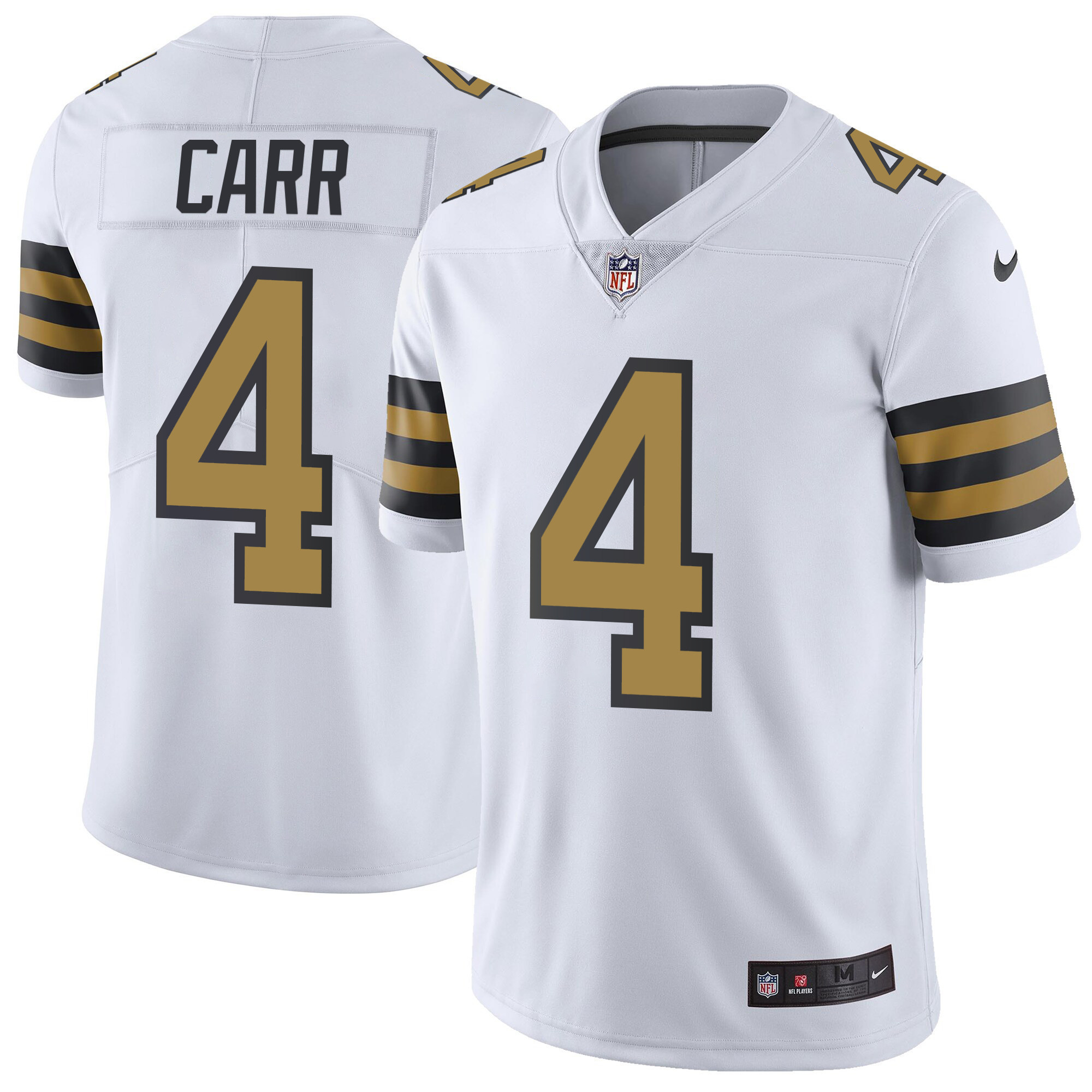 Men's Derek Carr New Orleans Saints White Jersey - All Stitched