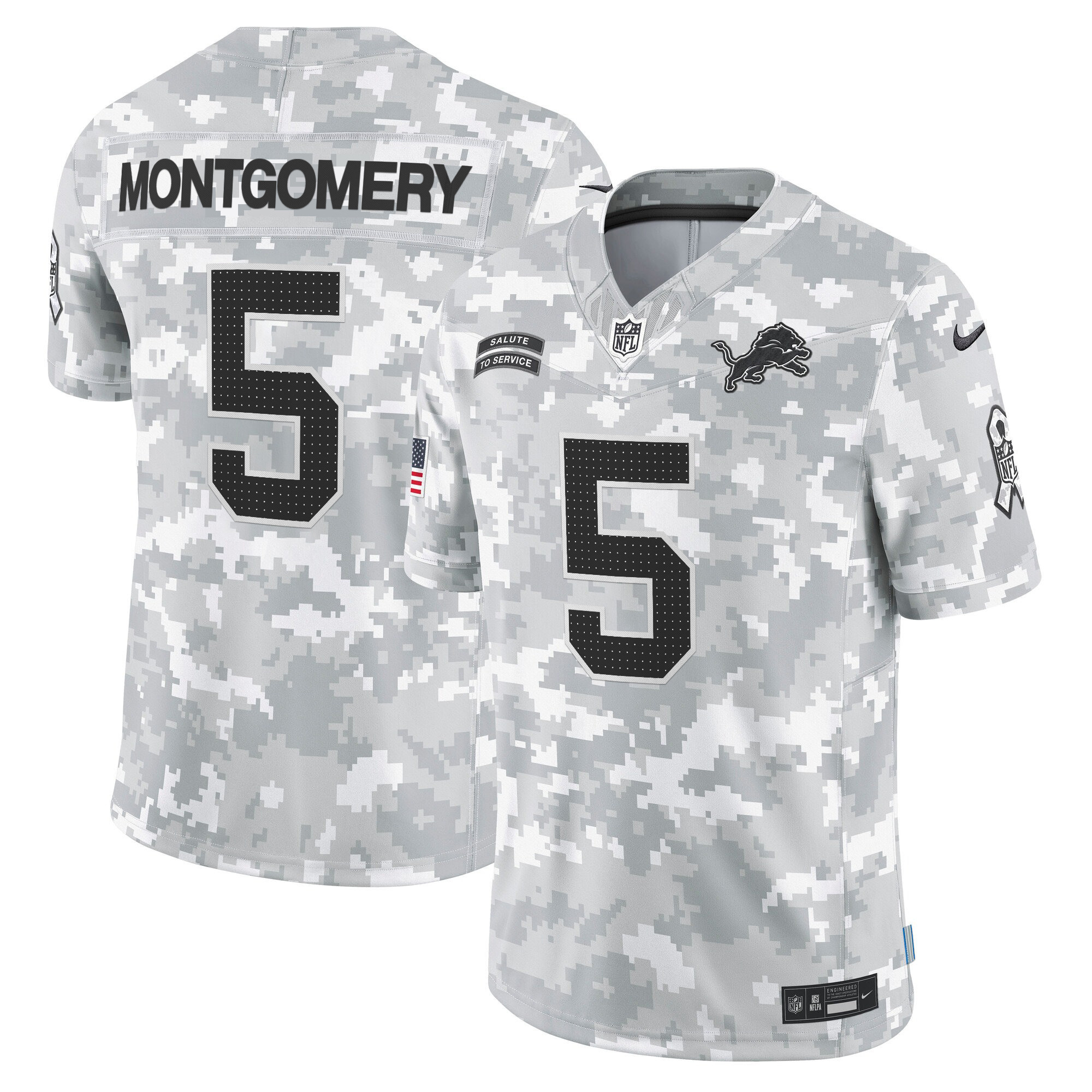 Men's Detroit Lions 2024 Salute to Service Vapor Limited David Montgomery Jersey - All Stitched