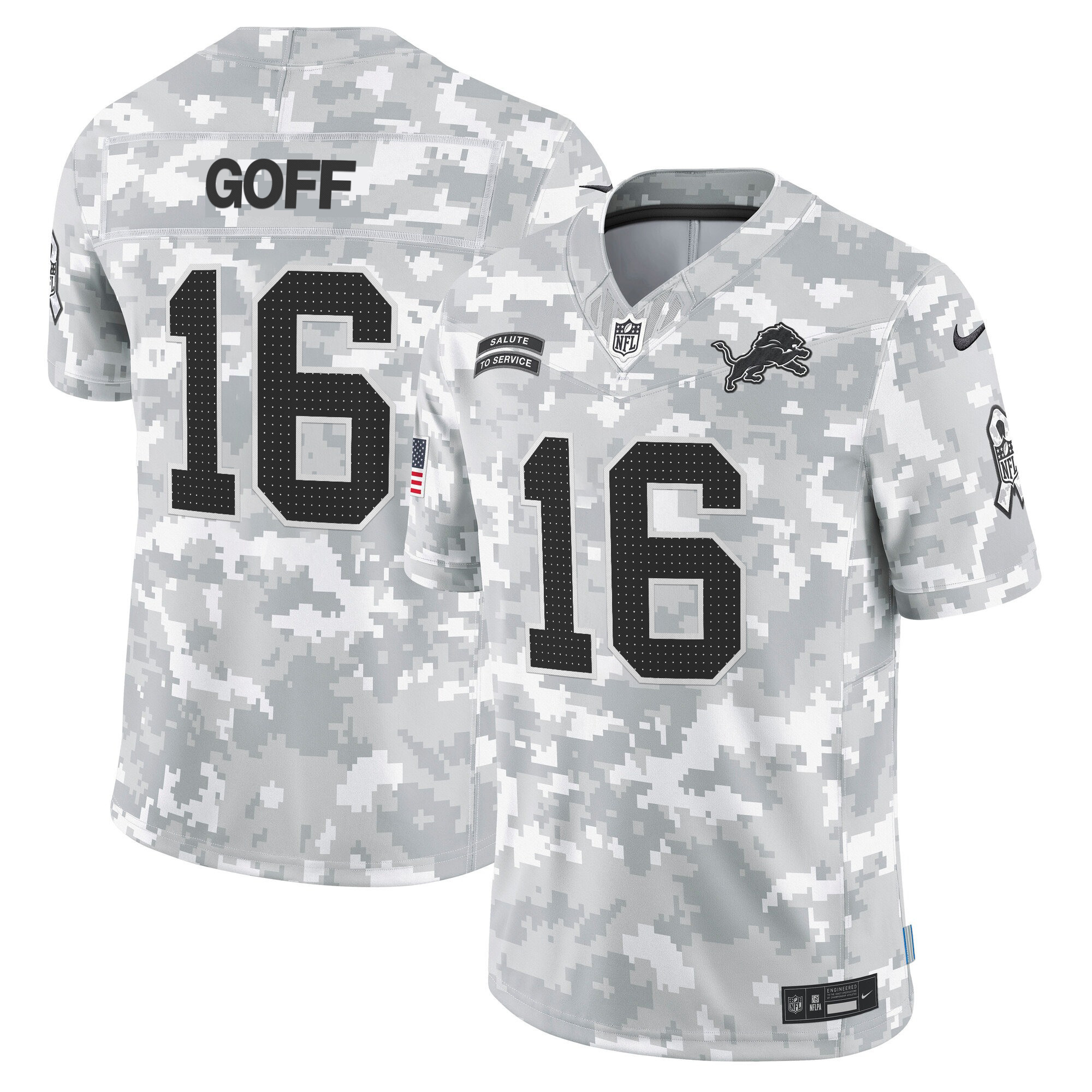 Men's Detroit Lions 2024 Salute to Service Vapor Limited Jared Goff Jersey - All Stitched