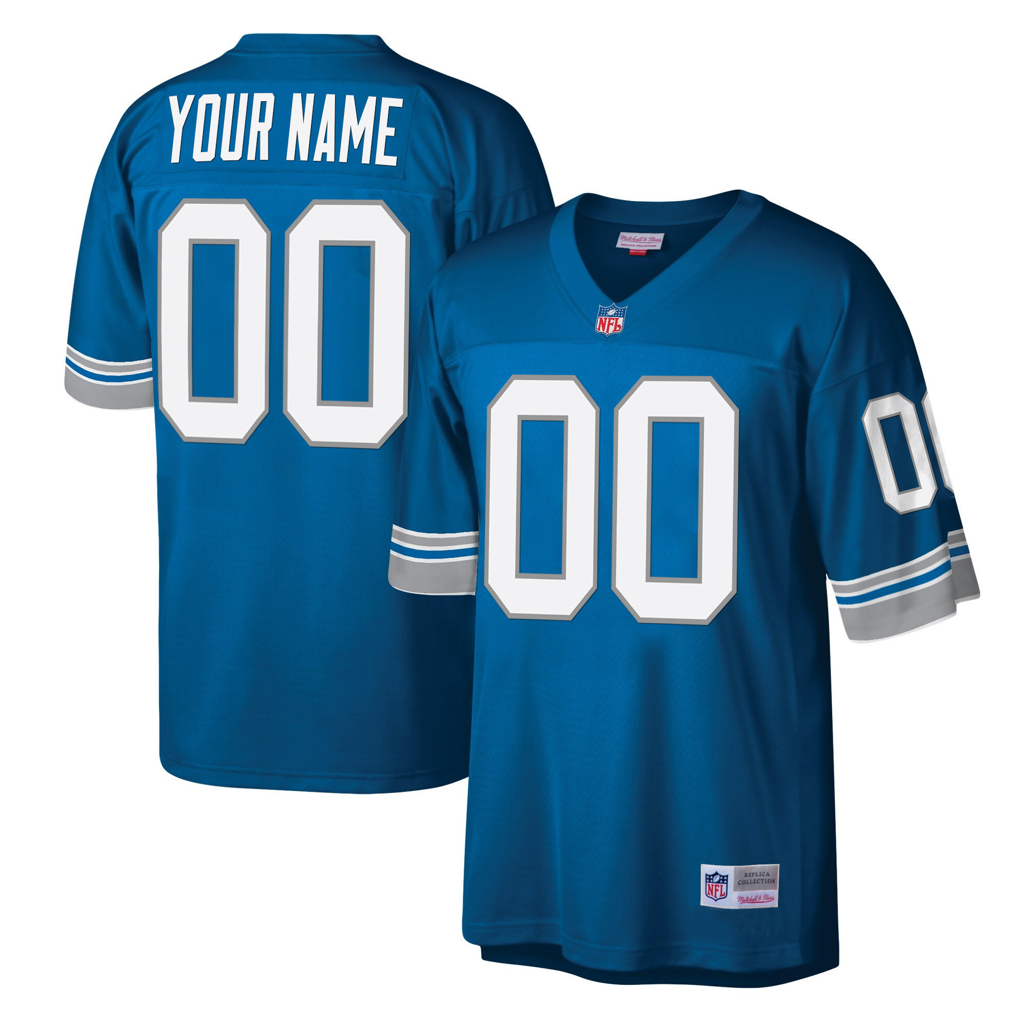 Men's Detroit Lions Big & Tall Legacy Blue Jersey - All Stitched