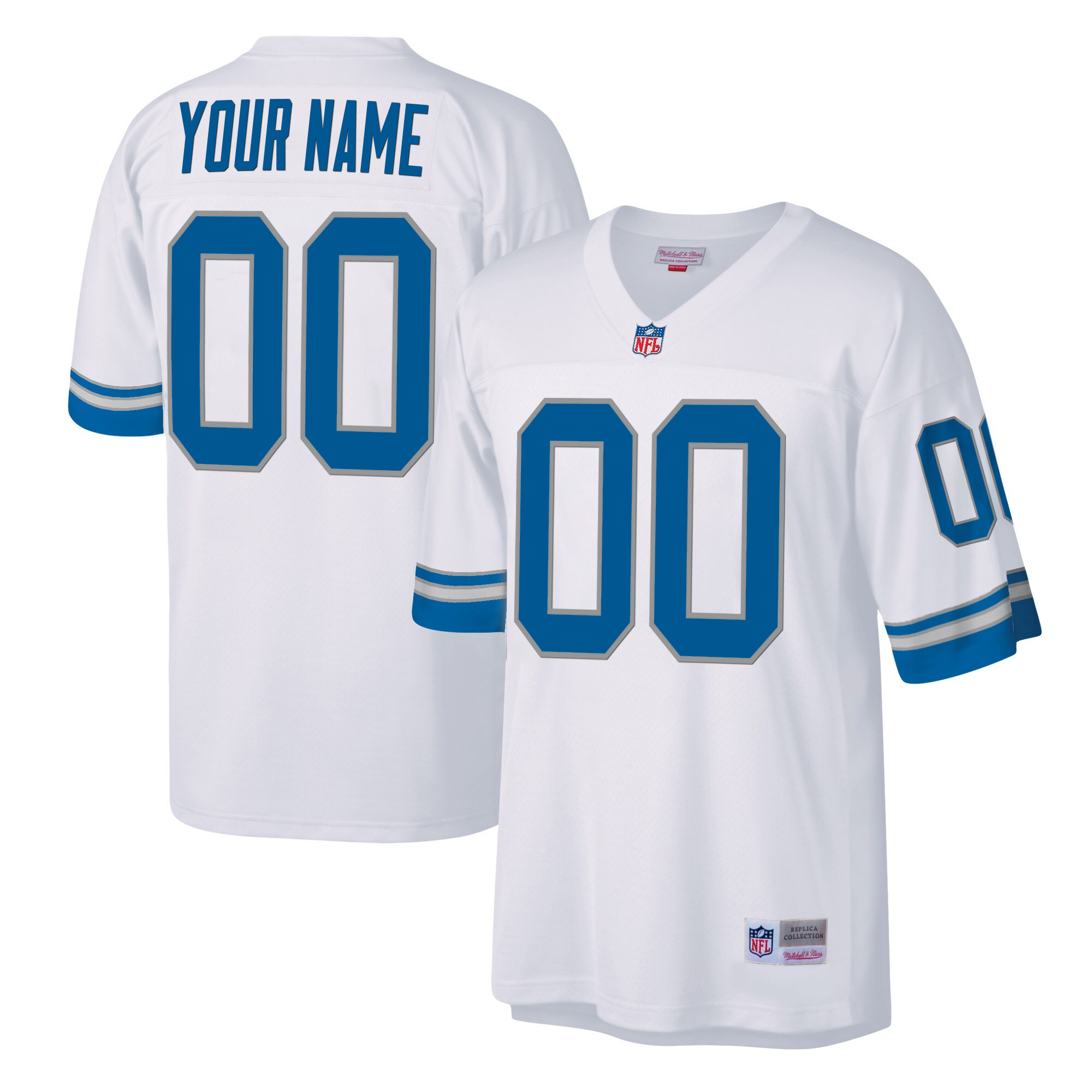 Men's Detroit Lions Big & Tall Legacy White Jersey - All Stitched