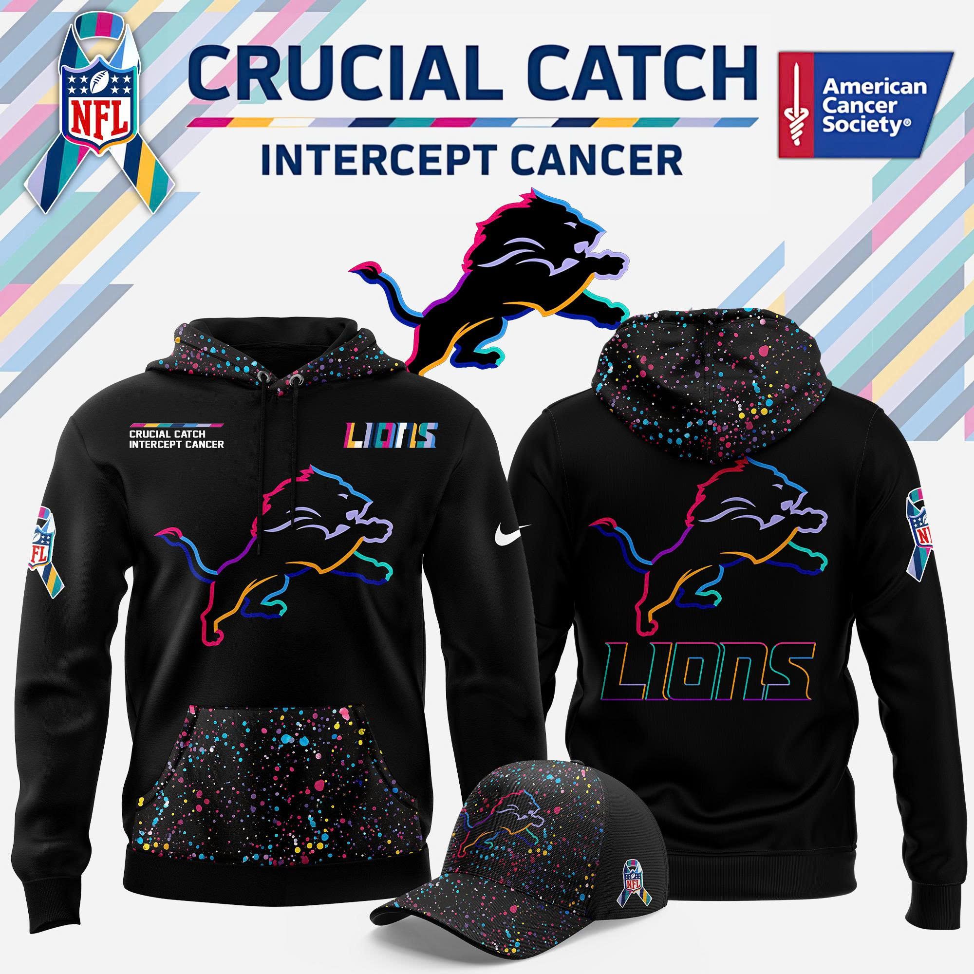 Men's Detroit Lions NFL Crucial Catch Black Hoodie