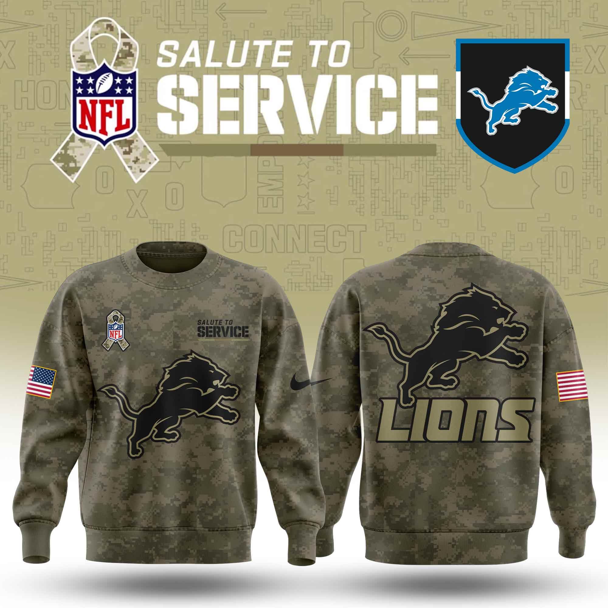 Men's Detroit Lions Salute To Service Fleece Sweatshirt