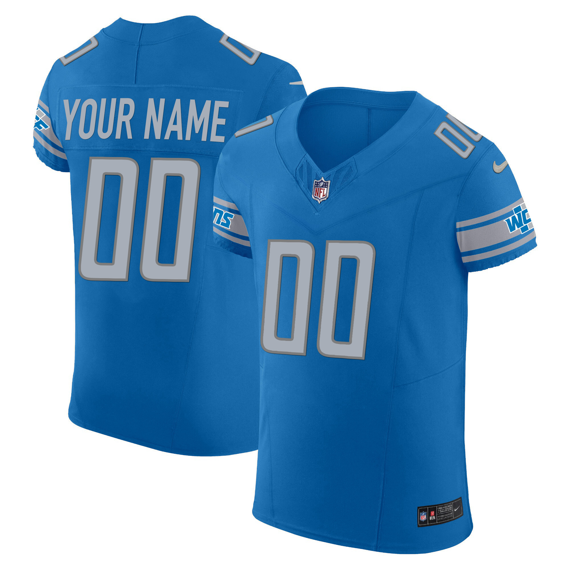 Men's Detroit Lions Vapor Elite Custom Blue Jersey - All Stitched
