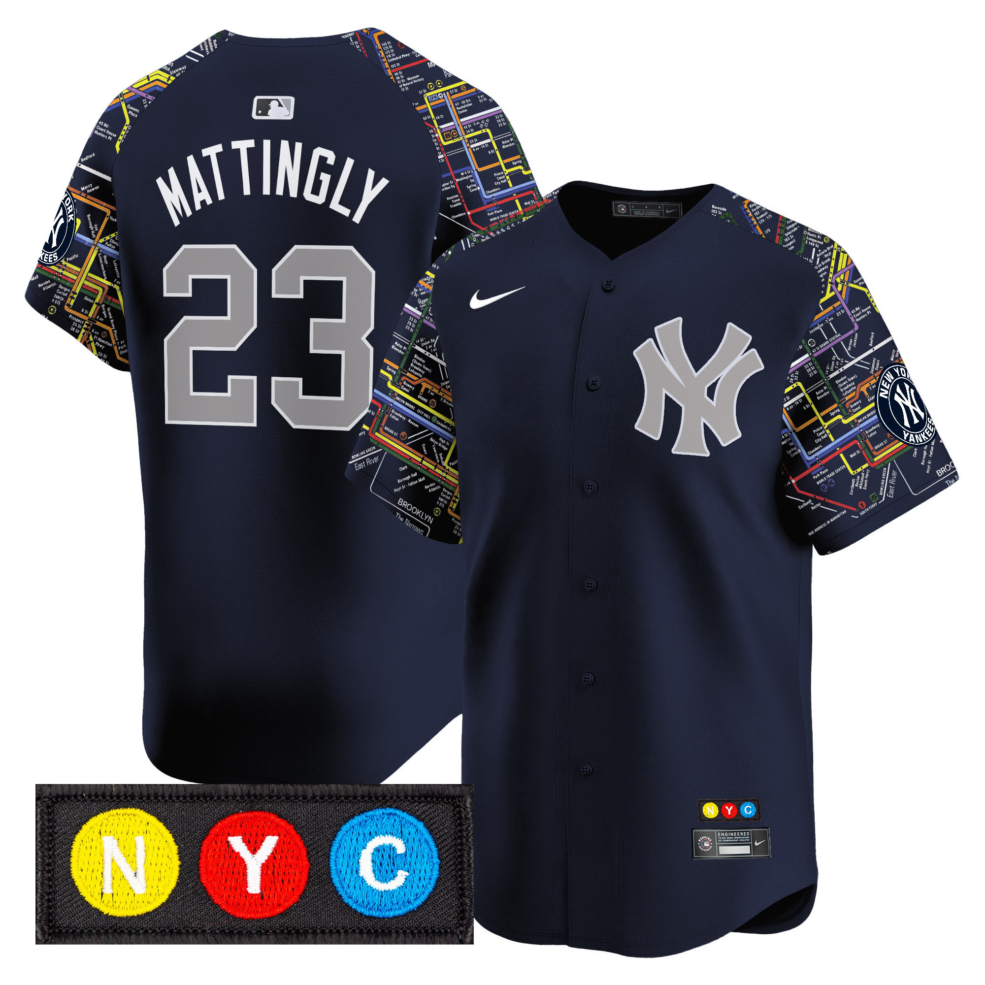 Men's Don Mattingly New York Yankees Subway Style Vapor Premier Limited Navy Jersey - Stitched