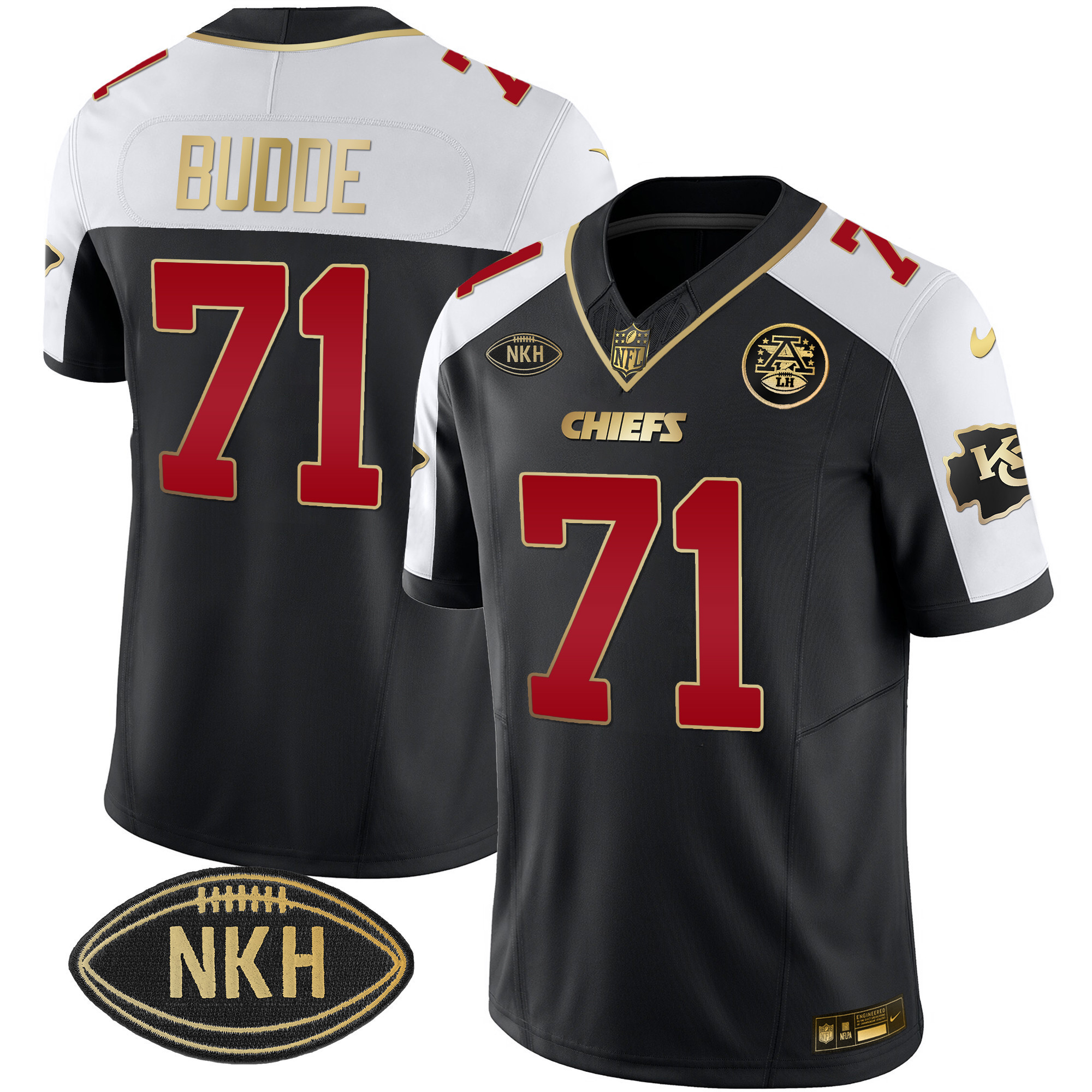 Men's Ed Budde Kansas City Chiefs Gold Vapor Black Alternate Jersey - All Stitched