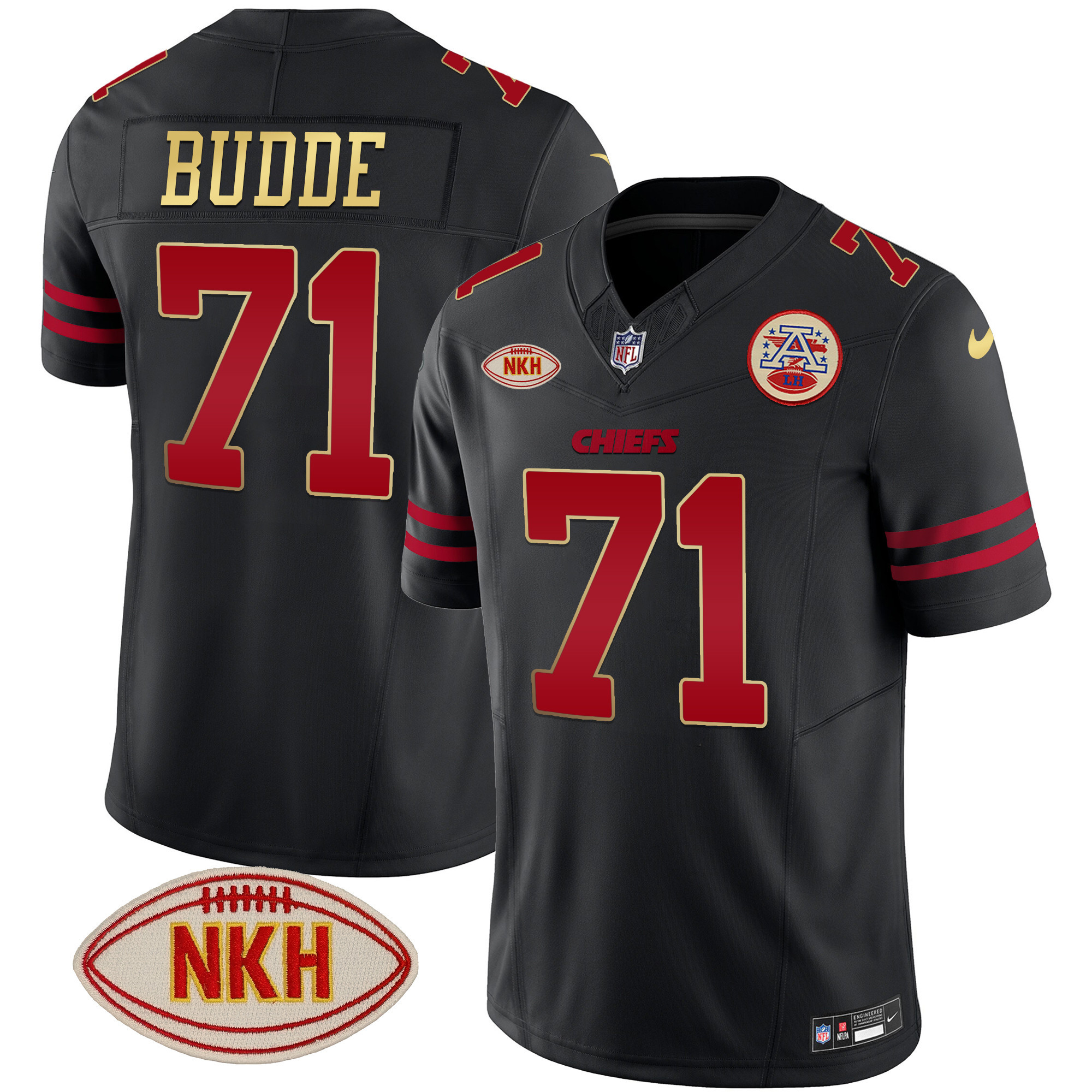 Men's Ed Budde Kansas City Chiefs Gold Vapor Gold Trim Jersey - All Stitched