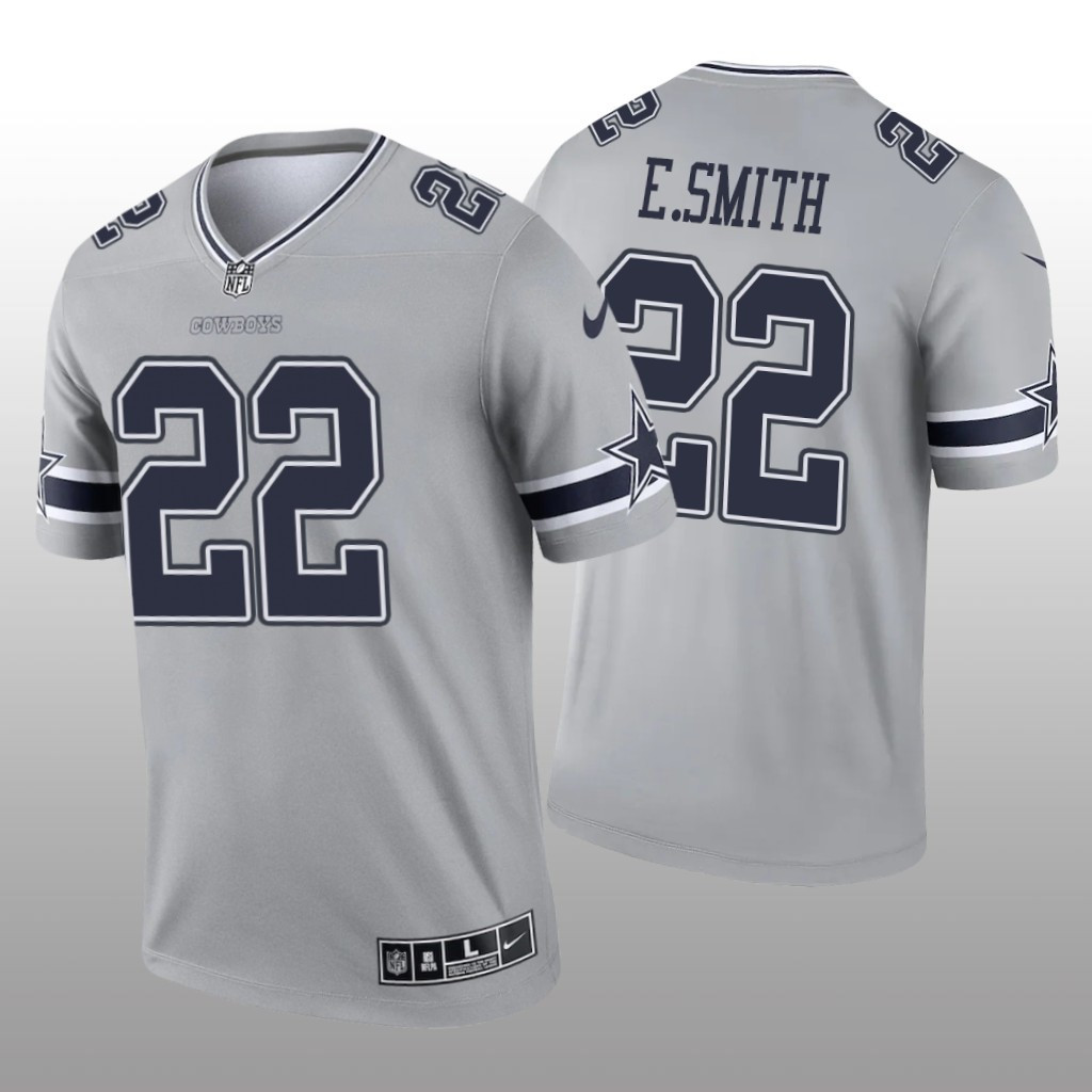 Men's Emmitt Smith Dallas Cowboys Gray Jersey - All Stitched