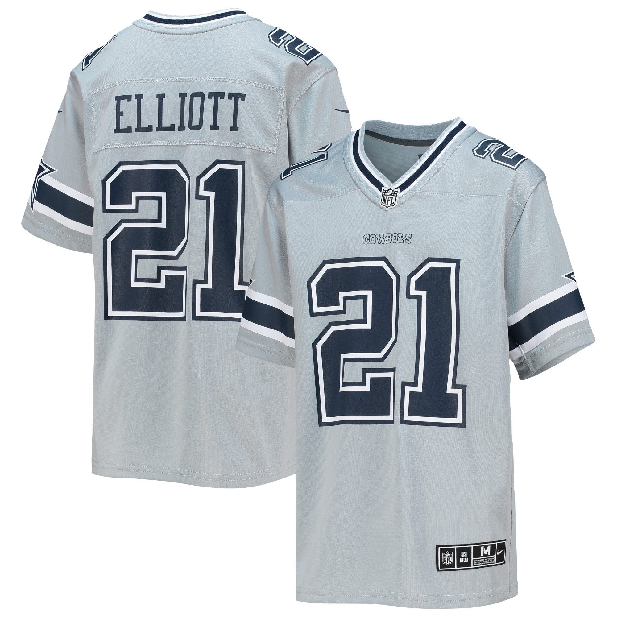 Men's Ezekiel Elliott Dallas Cowboys Silver Jersey - All Stitched