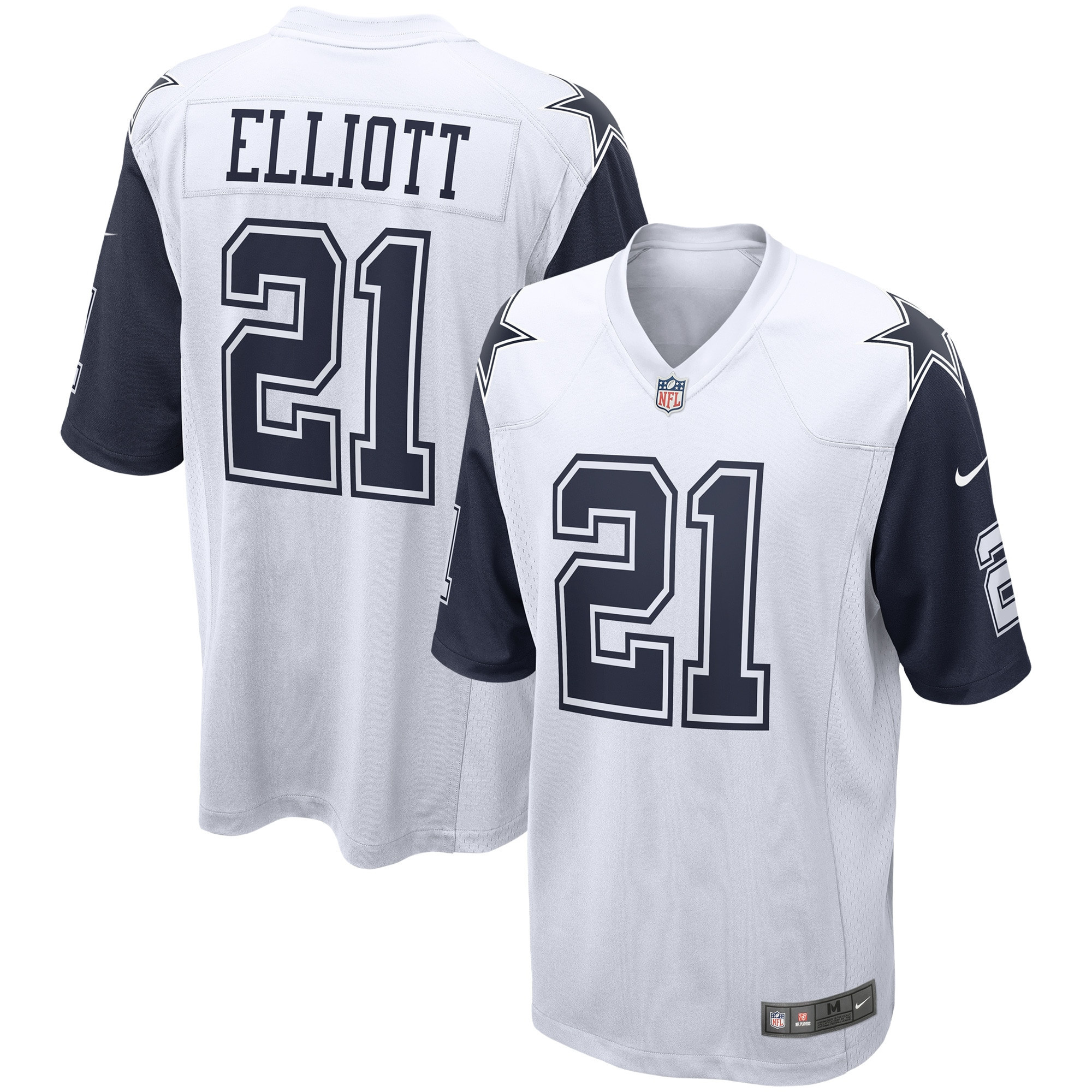 Men's Ezekiel Elliott Dallas Cowboys White/Navy Jersey - All Stitched