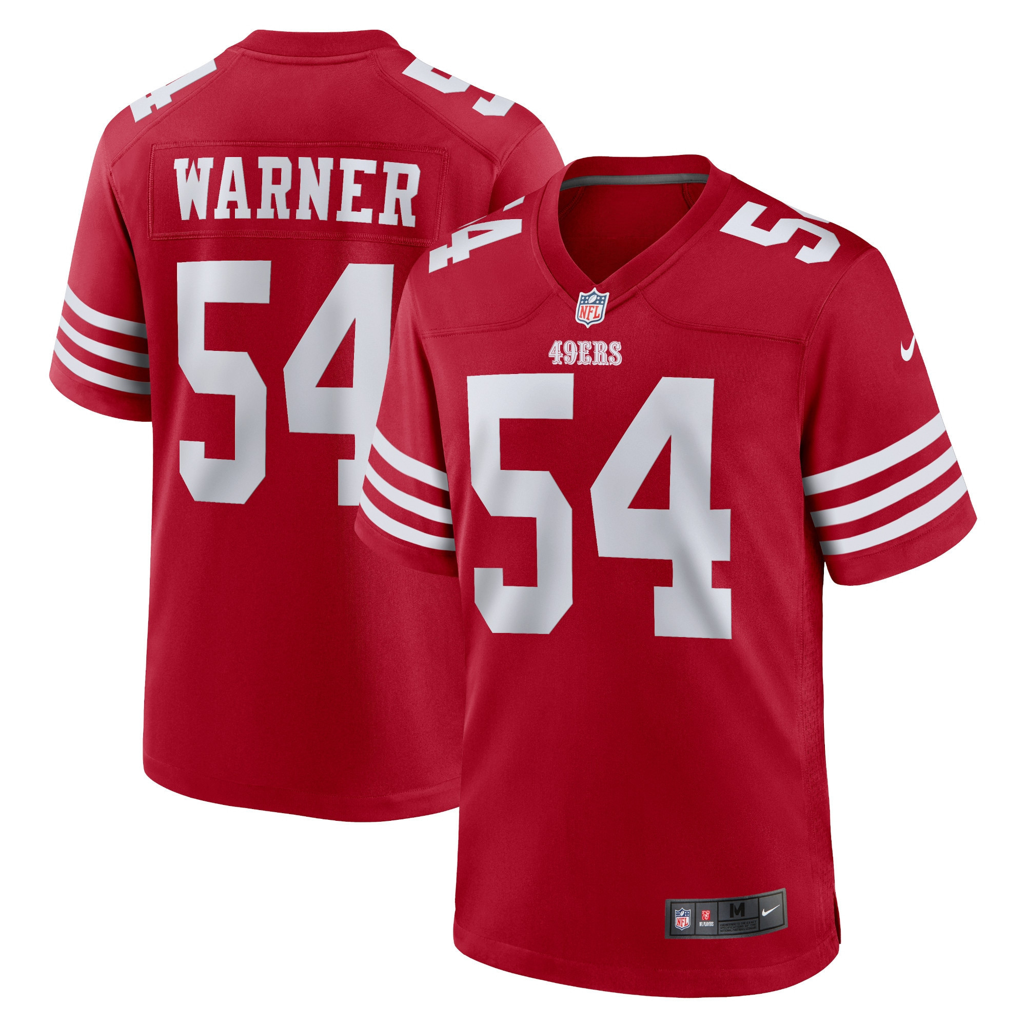 Men's Fred Warner San Francisco 49ers Game Red Jersey - All Stitched