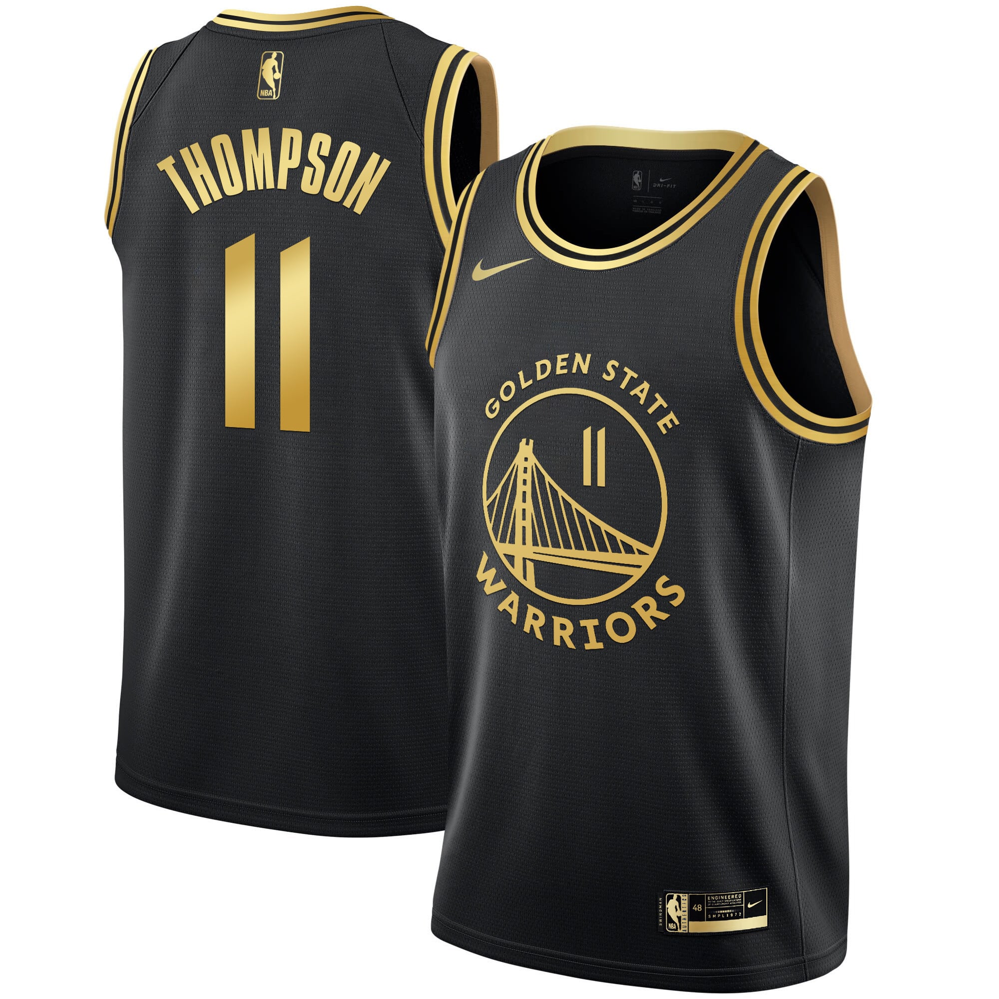 Men's Golden State Warriors Black Limited & Gold Jersey - All Stitched - Image 10